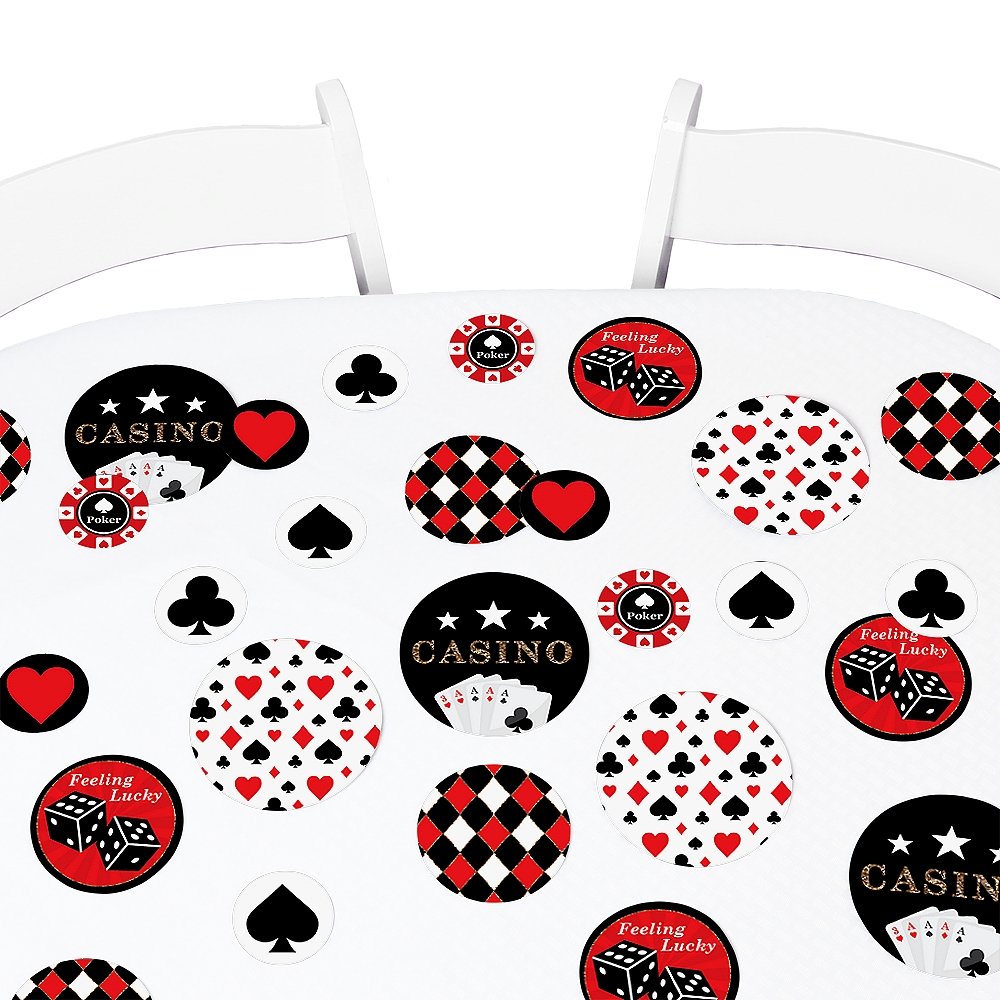 Big Dot of Happiness Las Vegas Casino Party Giant Circle Confetti - 27 Count Large Colorful Confetti for Casino Theme Party Decorations, Birthday Celebrations & Special Events