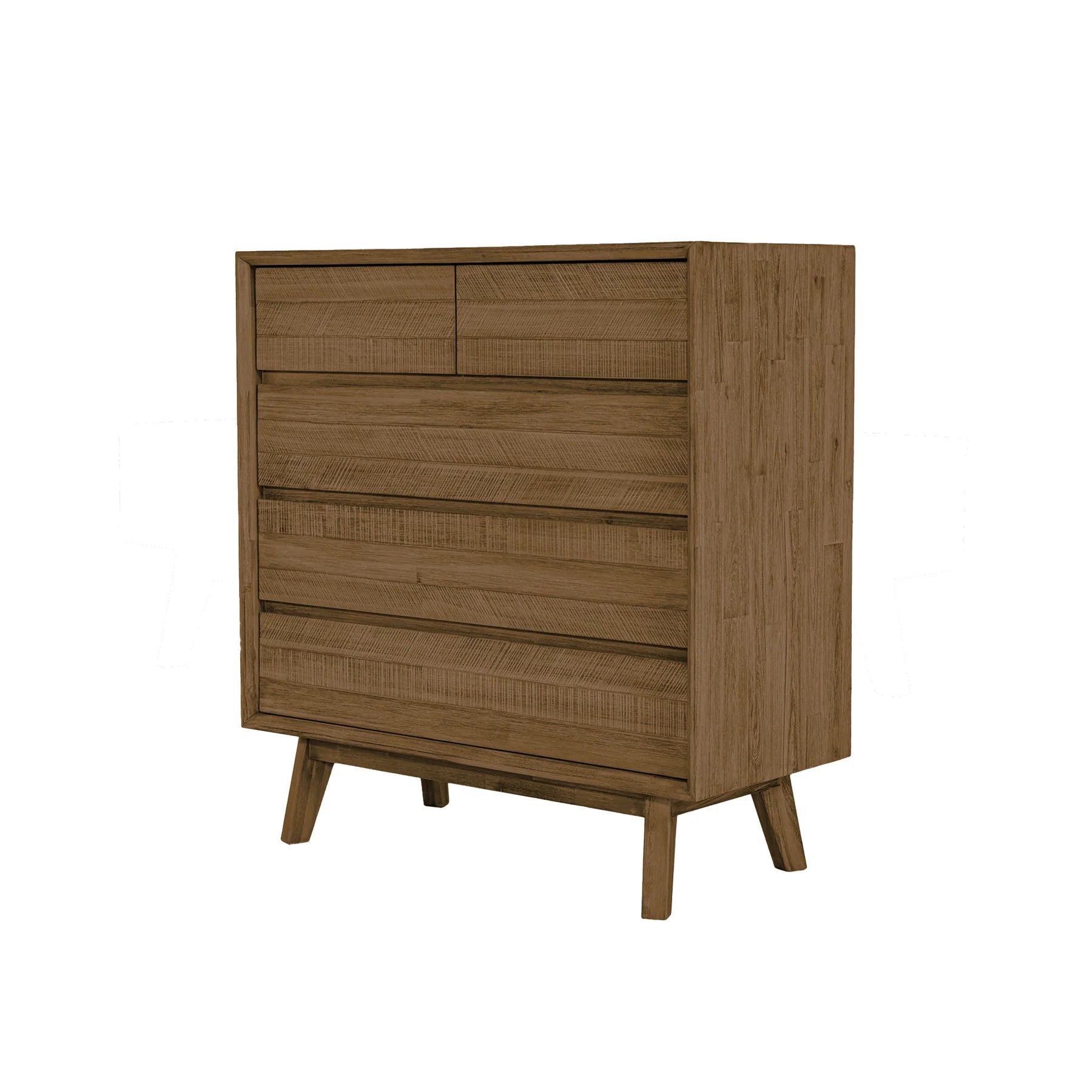 Gia 5-Drawer Dresser in Warm Pecan - Stylish Wooden Chest for Bedroom, Living Room & Nursery Storage