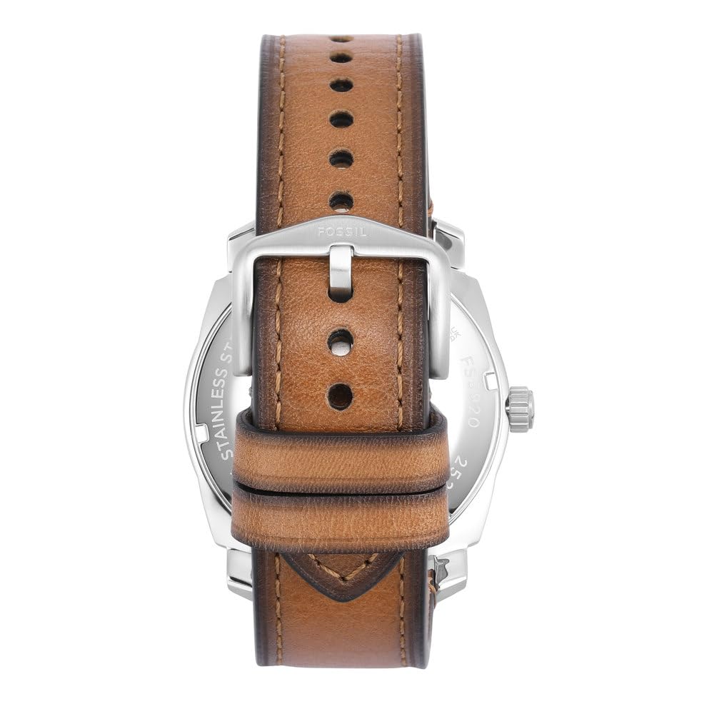 Fossil Machine Men's Stainless Steel Quartz Watch with Three-Hand Movement - Perfect for Business, Casual Wear & Everyday Use