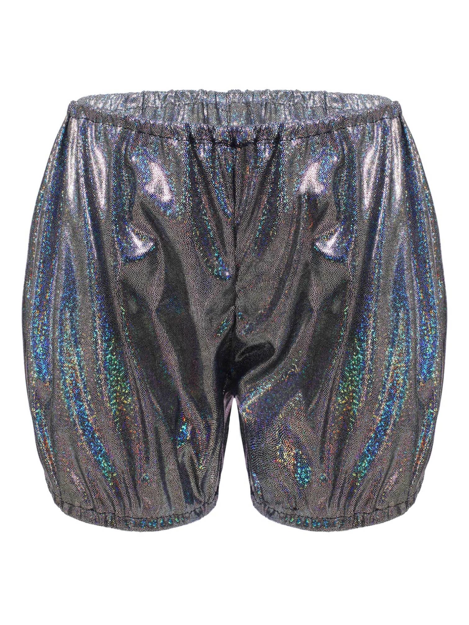 Shiny Metallic Dance Shorts for Kids - Boys & Girls Ballet, Gymnastics, Jazz Costume | Pumpkin Bloomers for Modern Dance & Performance