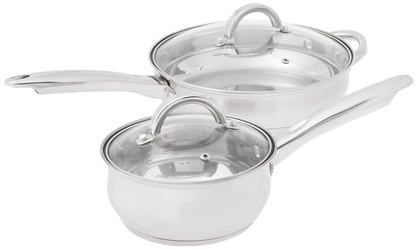 Heim Concept 12-Piece Stainless Steel Cookware Set - Silver | Nonstick Pots & Pans for Induction Cooking, Oven Safe to 500°F | Perfect for Home Chefs, Professional Kitchens & Gift Giving