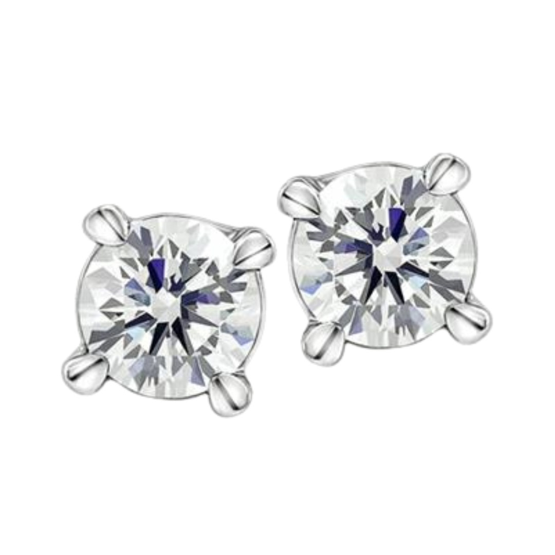14K White Gold .20ctw Round Brilliant Canadian 4 Claw Screwback Stud Earrings for Women - Perfect for Weddings, Anniversaries & Special Occasions