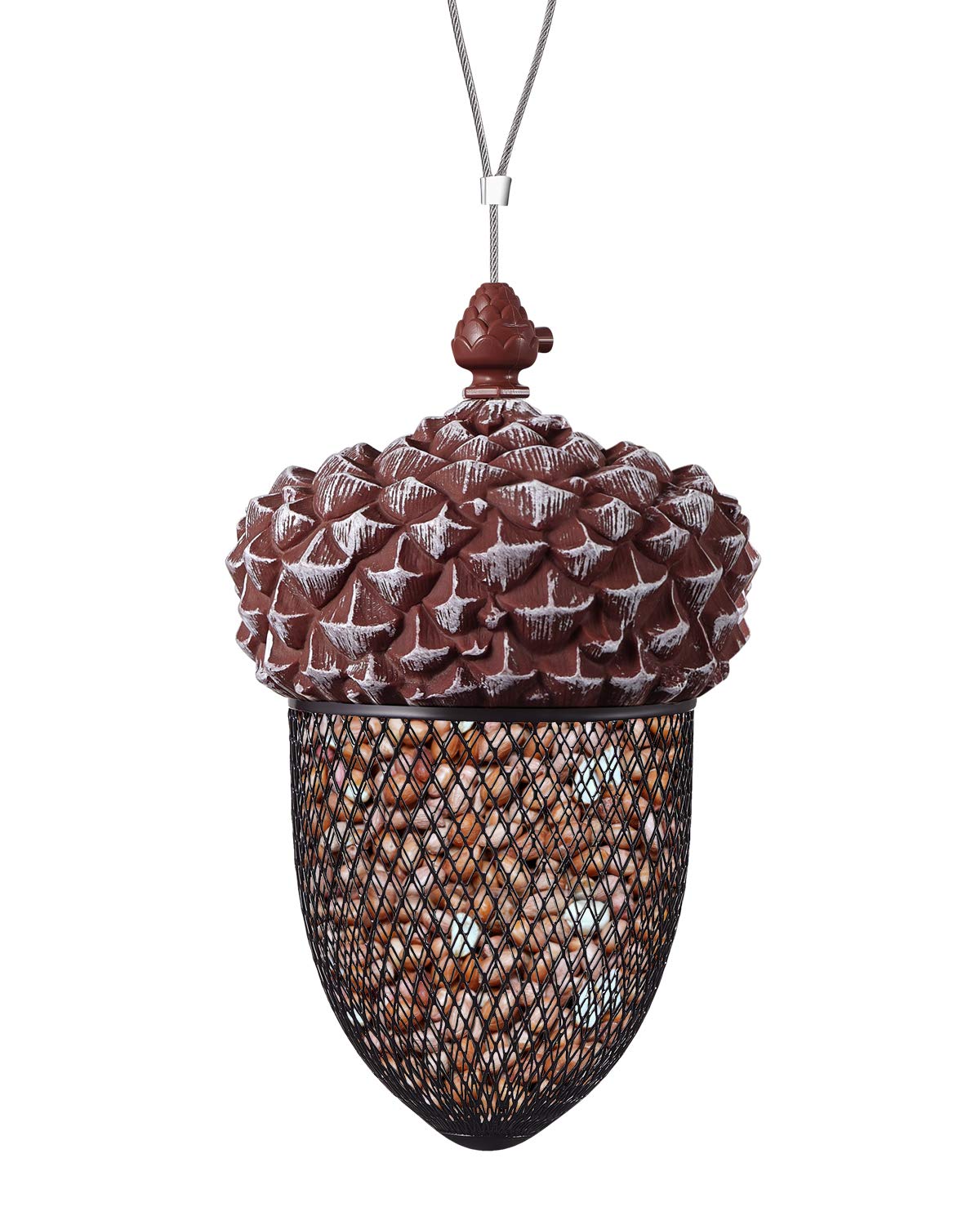 KALLAK Hanging Acon Metal Bird Feeder for Outdoor Garden Decoration - Sunflower Seed & Peanut Feeder Attracts Woodpeckers, Titmice, Nuthatches, Chickadees, Jays - Perfect for Backyard, Patio, and Bird Watching Enthusiasts