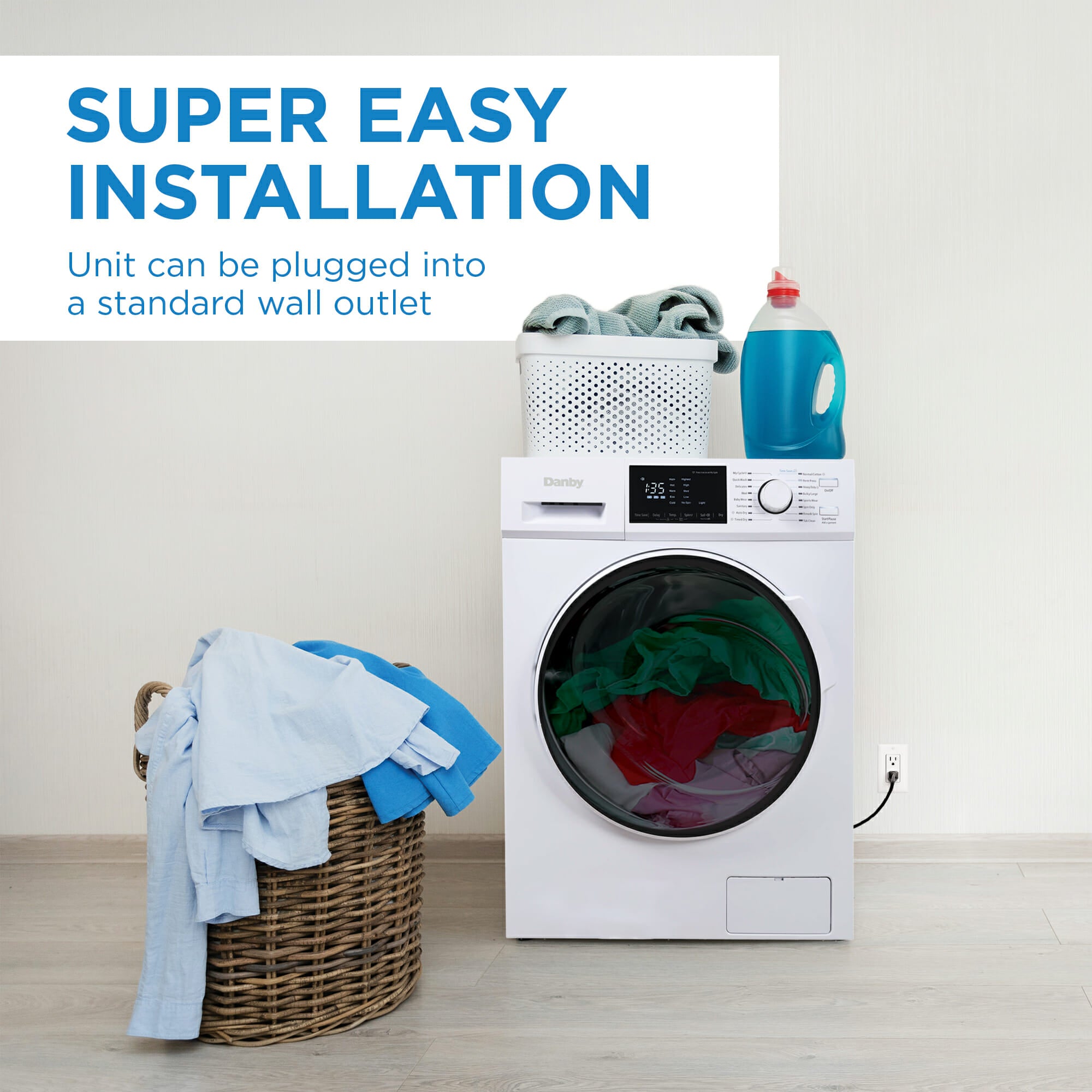 Danby DWM120WDB 3.2 cu ft Compact All-in-One Washer and Ventless Dryer - White - Perfect for Apartments, RVs & Small Spaces