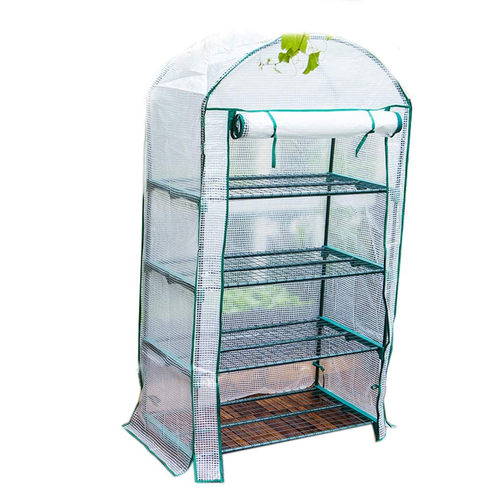 4-Tier Mini Greenhouse for Indoor & Outdoor Use - Compact Walk-in Hot House with Zipper Door & Sturdy Metal Frame (89×50×164cm) - Perfect for Winter Plant Protection, Seed Starting & Year-Round Gardening