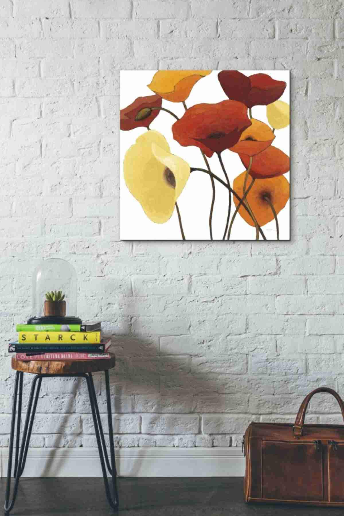 Shirley Novak 'Up One on White Yellow' Abstract Canvas Wall Art - 26x26 Inch Modern Home Decor for Living Room, Bedroom & Office