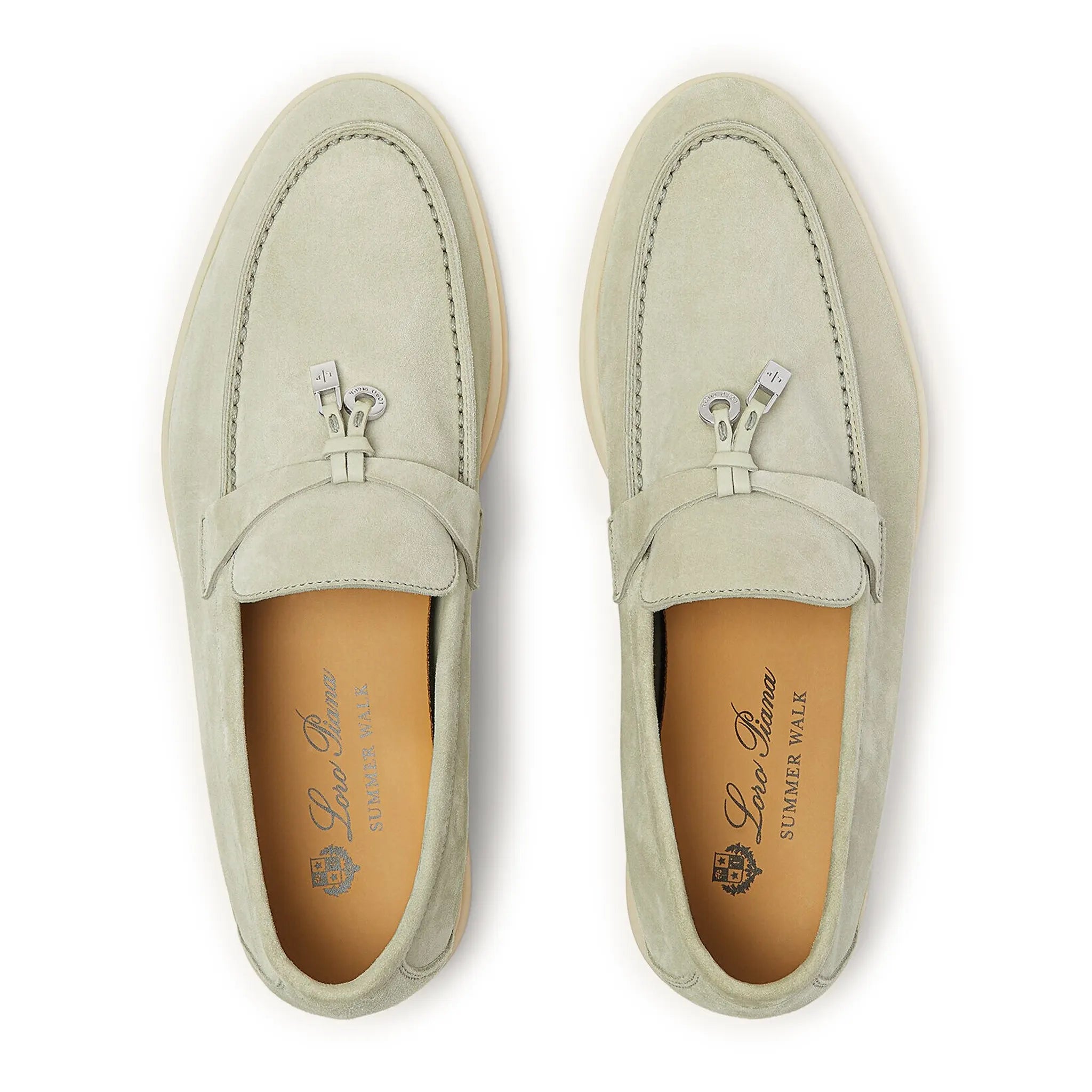 Loro Piana Summer Charms Suede Deep Ice Loafers - Premium Italian Luxury Slip-On Shoes for Women, Comfortable Casual Loafers for Summer Outfits, Beach Vacations & Stylish Office Wear