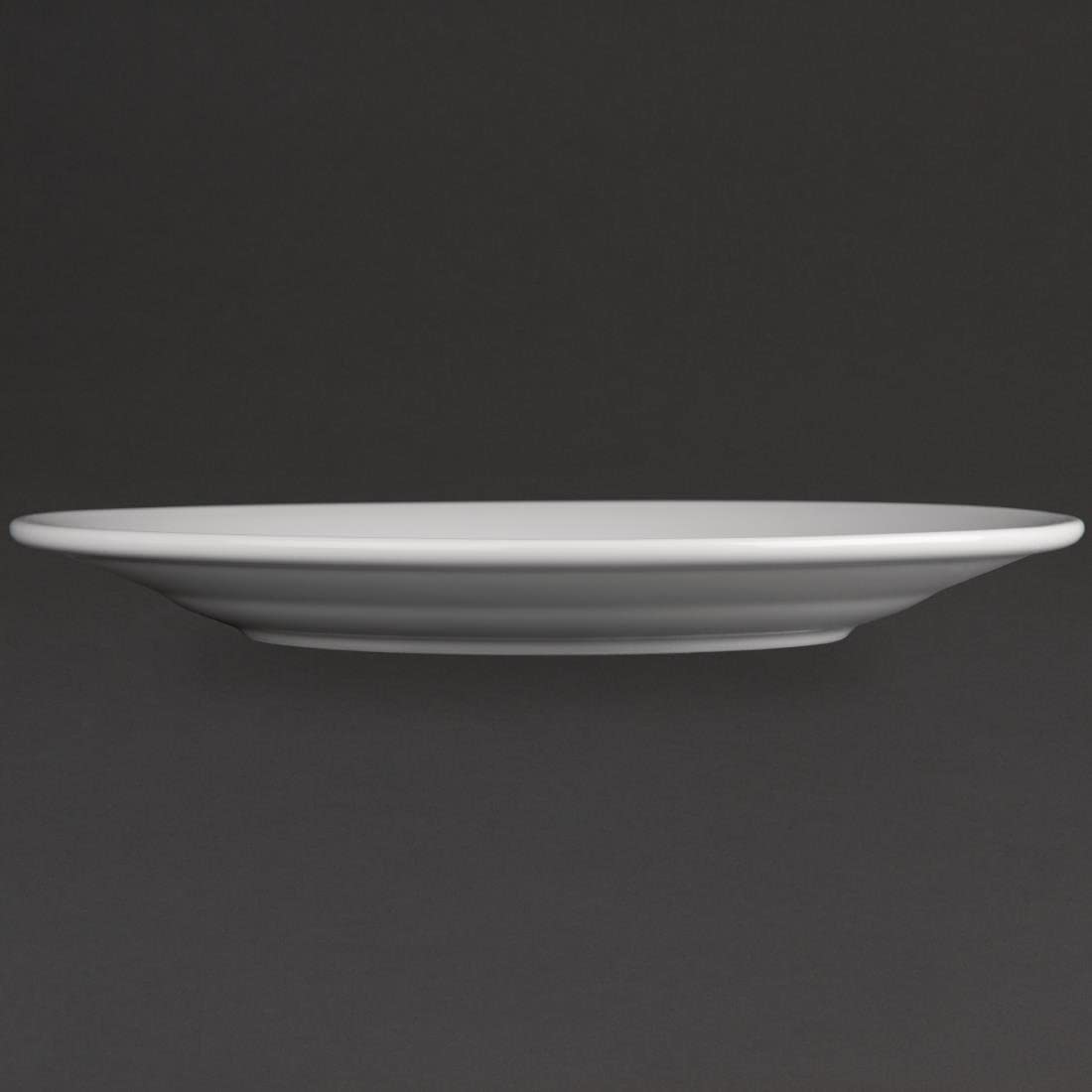 Athena Hotelware CC208 9-Inch Wide Rimmed Dinner Plates - Set of 12, Premium White Porcelain - Perfect for Restaurants, Catering & Home Dining