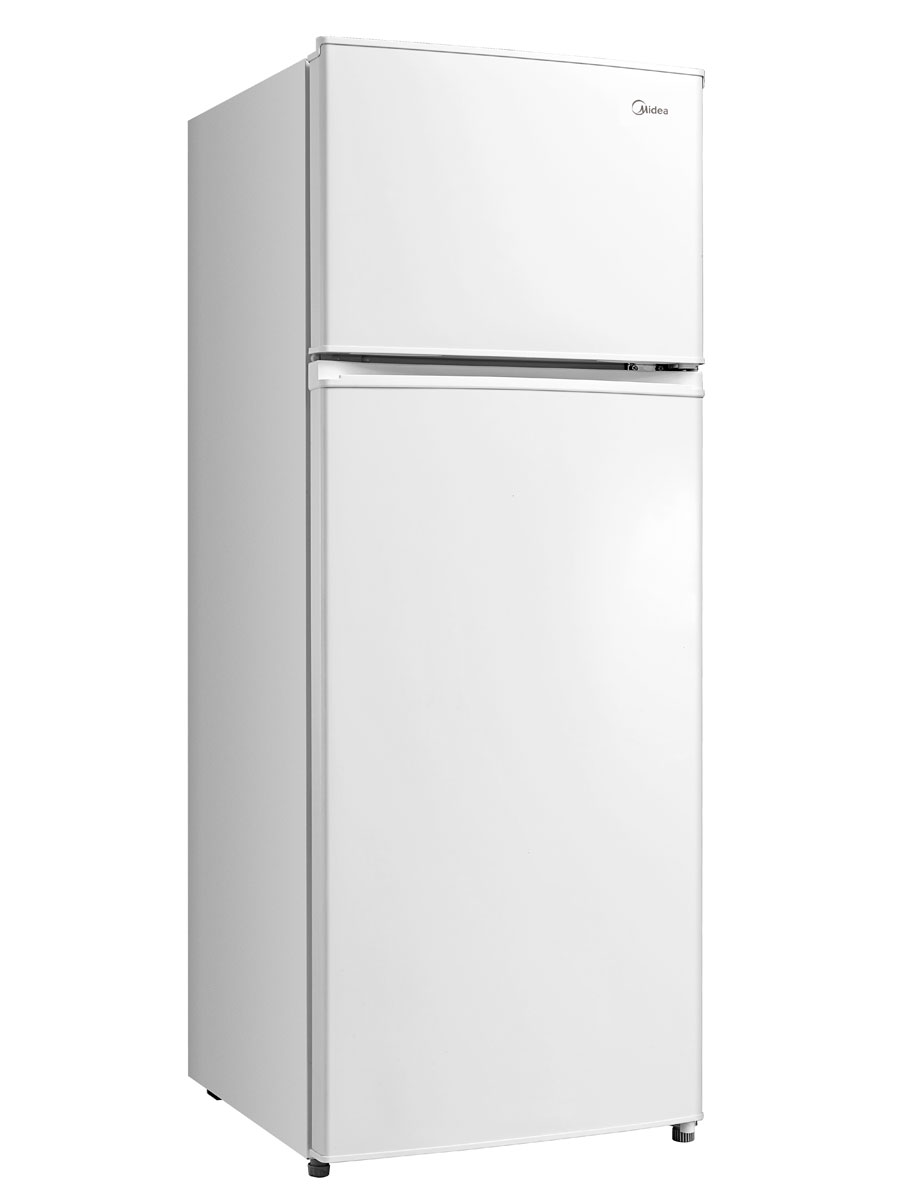 Midea 18 cu ft Double Door Refrigerator with Freezer - Energy Efficient White Kitchen Appliance for Home, Apartment & Office Use