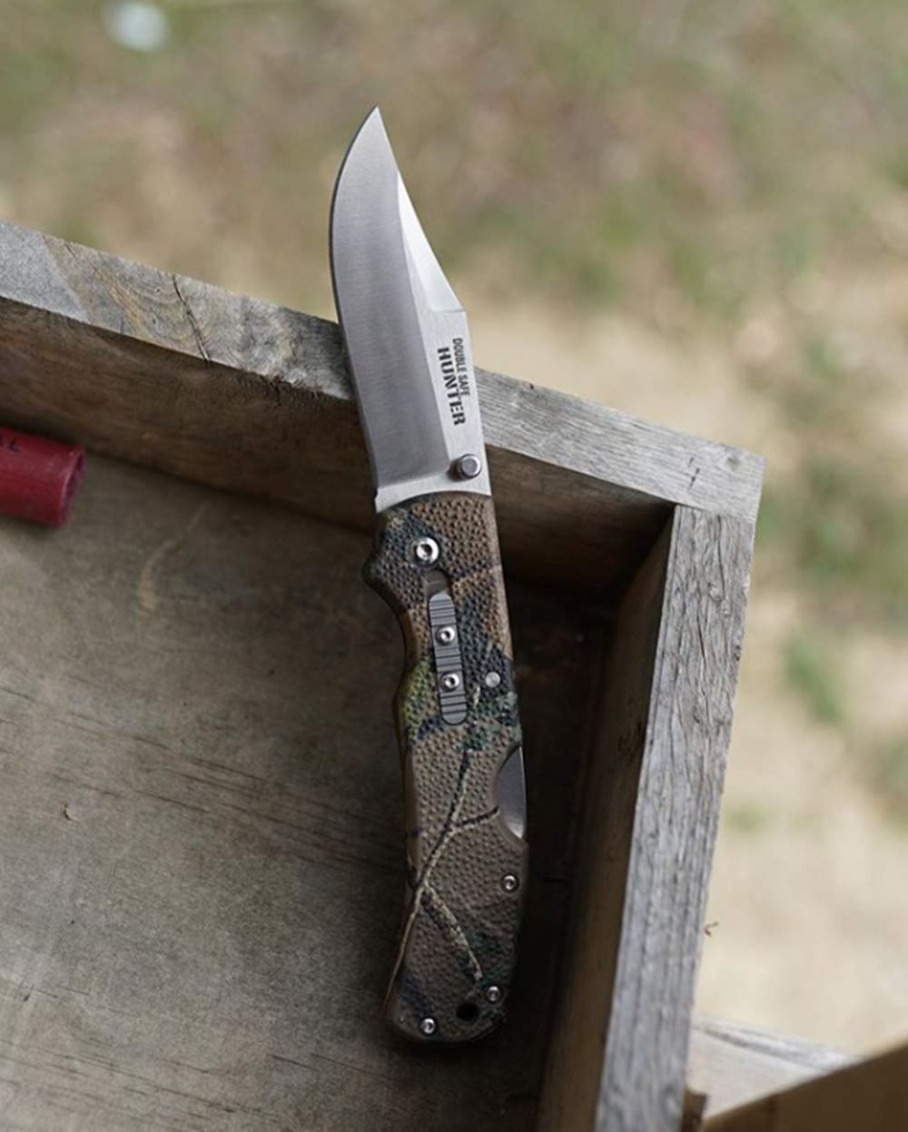Cold Steel Double Safe Hunter Folding Knife - Rocker Lock & Secondary Safety Mechanism - Camouflage Design - Outdoor Hunting, Camping & Survival Gear