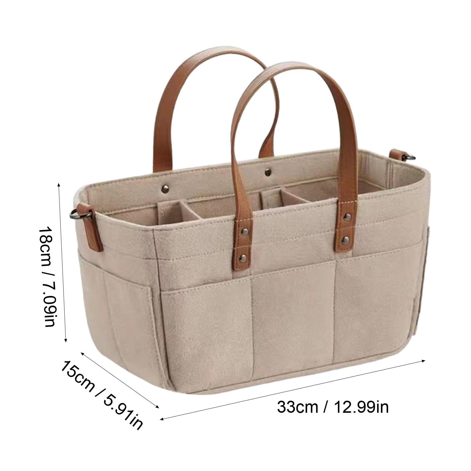 Baby Diaper Caddy Organizer - Multifunctional Rope Diaper Bag for Storage of Wipes, Toys, Diapers & Bottles - Portable Nursery Essentials Holder for Home, Travel & On-the-Go Parenting