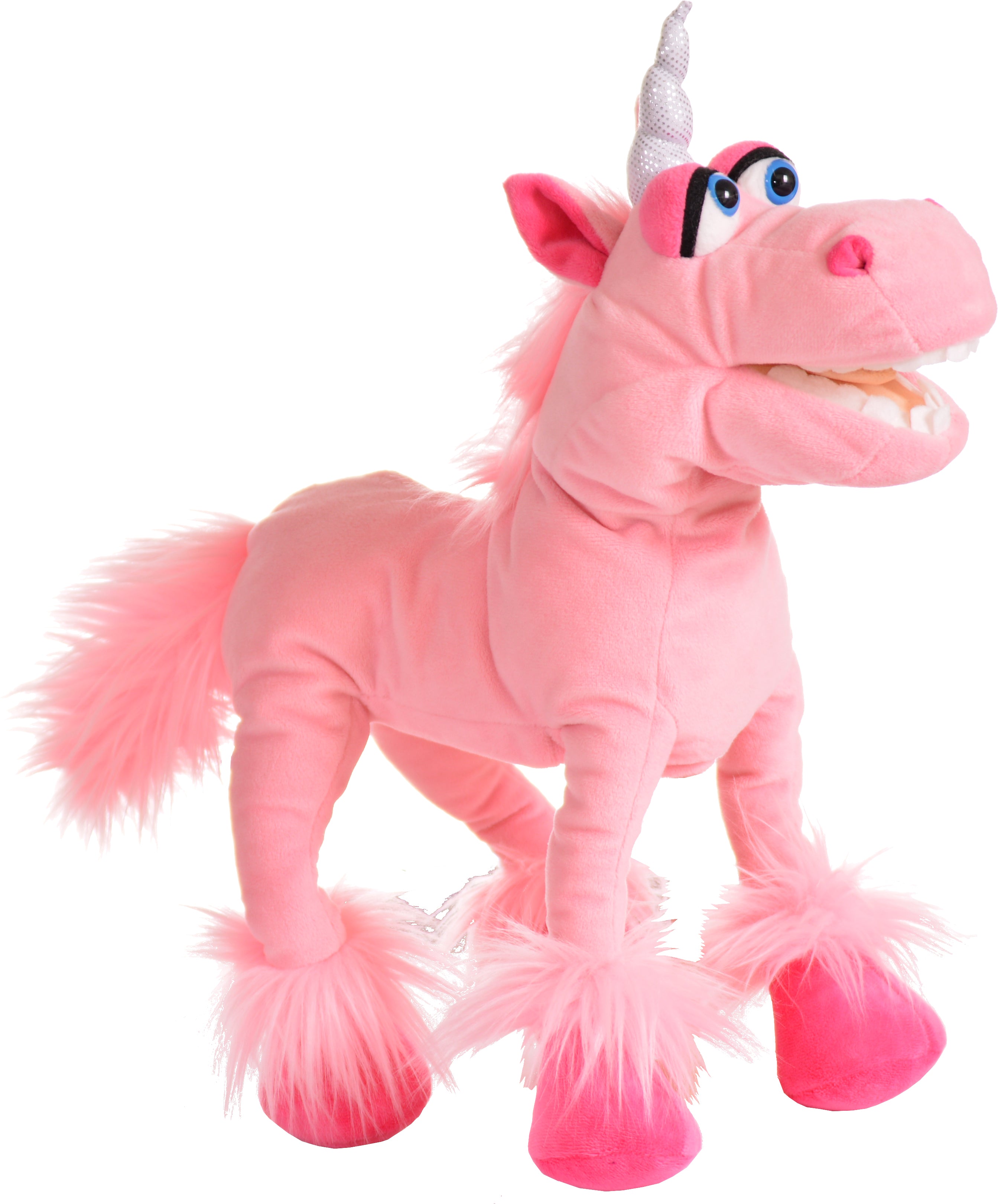 41cm Mysty Pink Unicorn Hand Puppet - Soft Plush Toy for Kids, Storytelling & Interactive Play - Perfect for Birthday Gifts, Classroom Activities & Imaginative Playtime