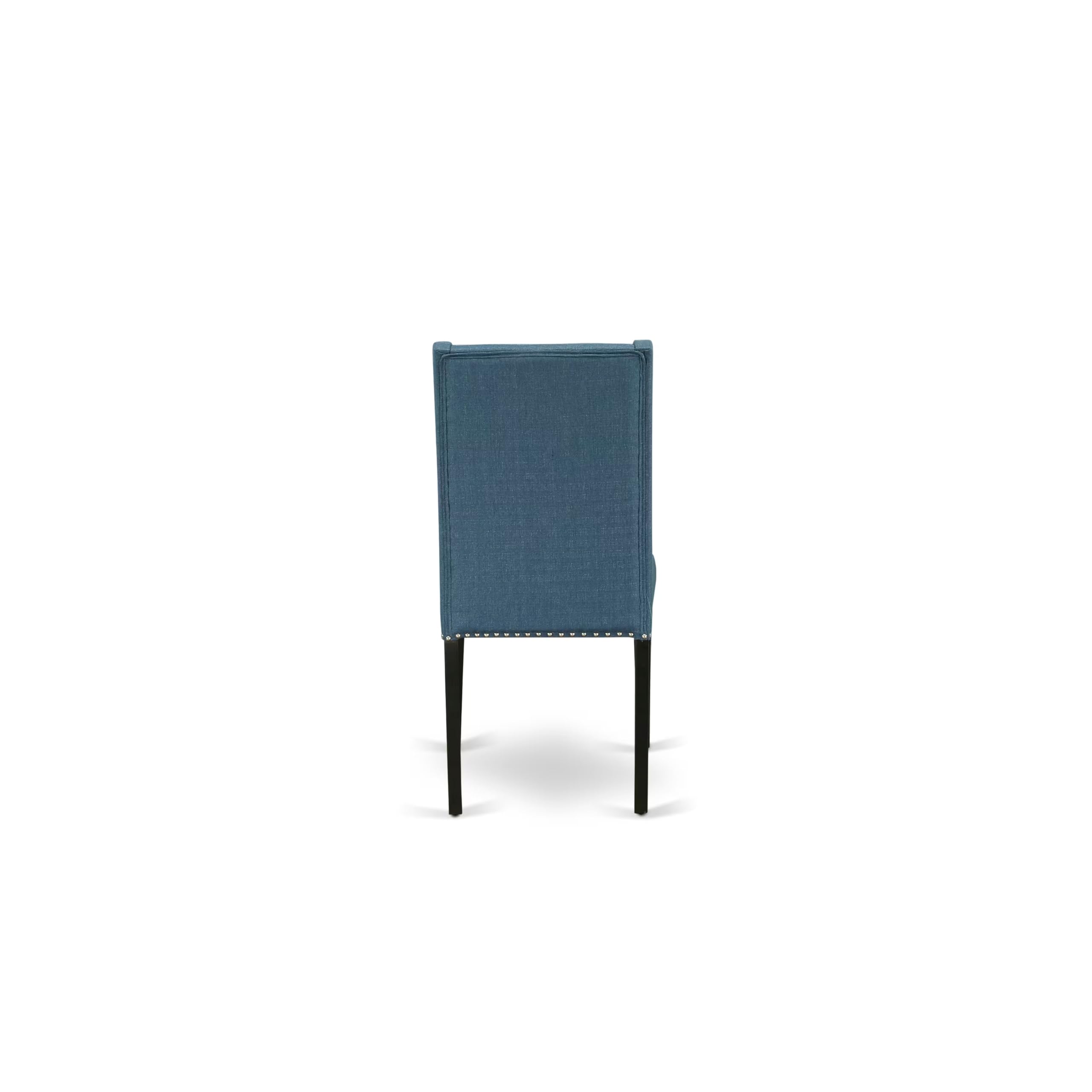 East West Furniture 5-Piece Dining Table Set for 4 - 40x72 Inch Rectangle Kitchen Table with V-Legs & 4 Blue Linen Fabric Chairs, Multi-Color | Perfect for Small Spaces, Breakfast Nooks & Cozy Family Meals