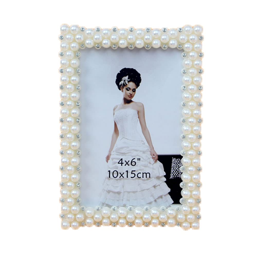 Mother of Pearl Photo Frame 4x6 - Elegant Pearl Table Picture Frame for Family Photos, Romantic Home Decor, Wedding & Anniversary Gifts | Perfect for Displaying Cherished Memories on Nightstands, Desks, and Shelves