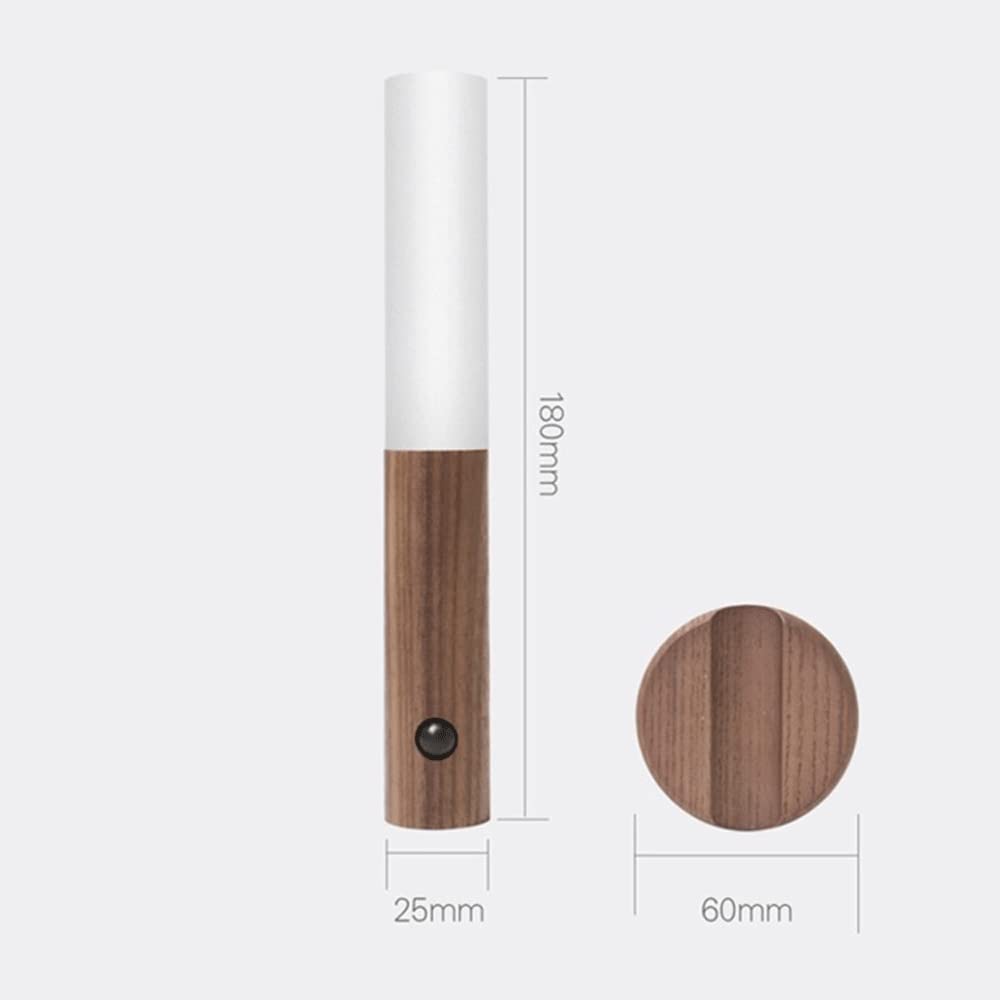 Rechargeable LED Wall Sconce with Human Body Sensor - Smart Wood Night Light for Stairs, Hallway, Kids Room & Wardrobe | Motion-Activated Safety Lighting for Home & Office