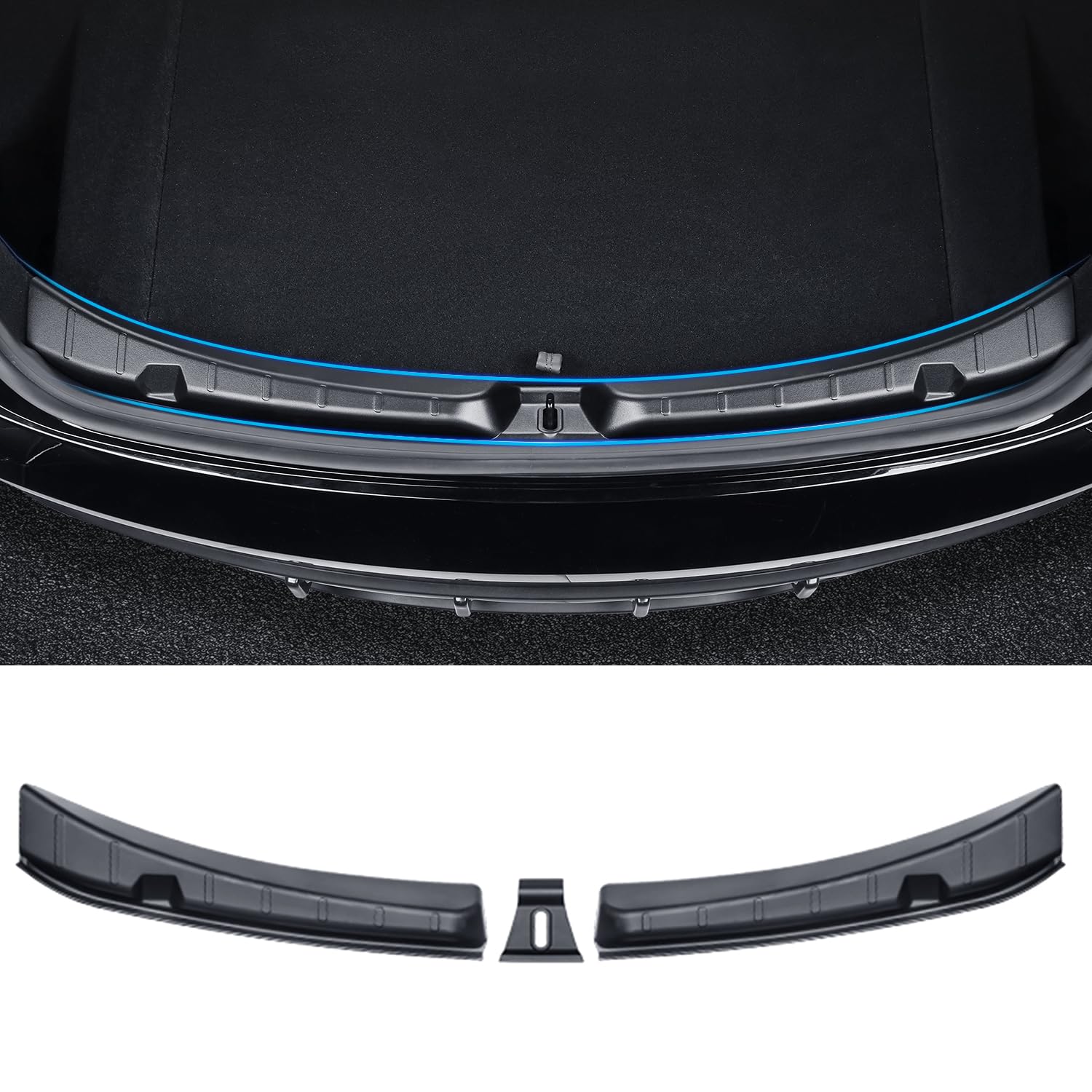 2024-2025 Tesla Model 3 Highland Rear Bumper Guard - TPE Anti-Scratch Trunk Protector | Durable Bumper Cover & Door Sill Guard Accessories | Perfect for Parking Protection & Cargo Loading