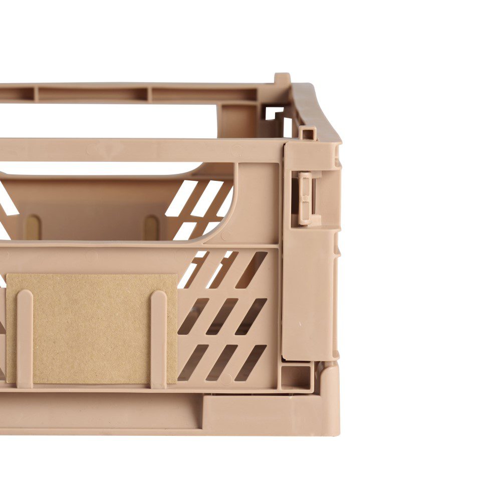 DESIGNSTUFF Slant Collapsible Storage Crate Medium 33x25cm - Foldable Organizer Bin for Home, Office & Laundry Room - Tuscany Style Decorative Basket