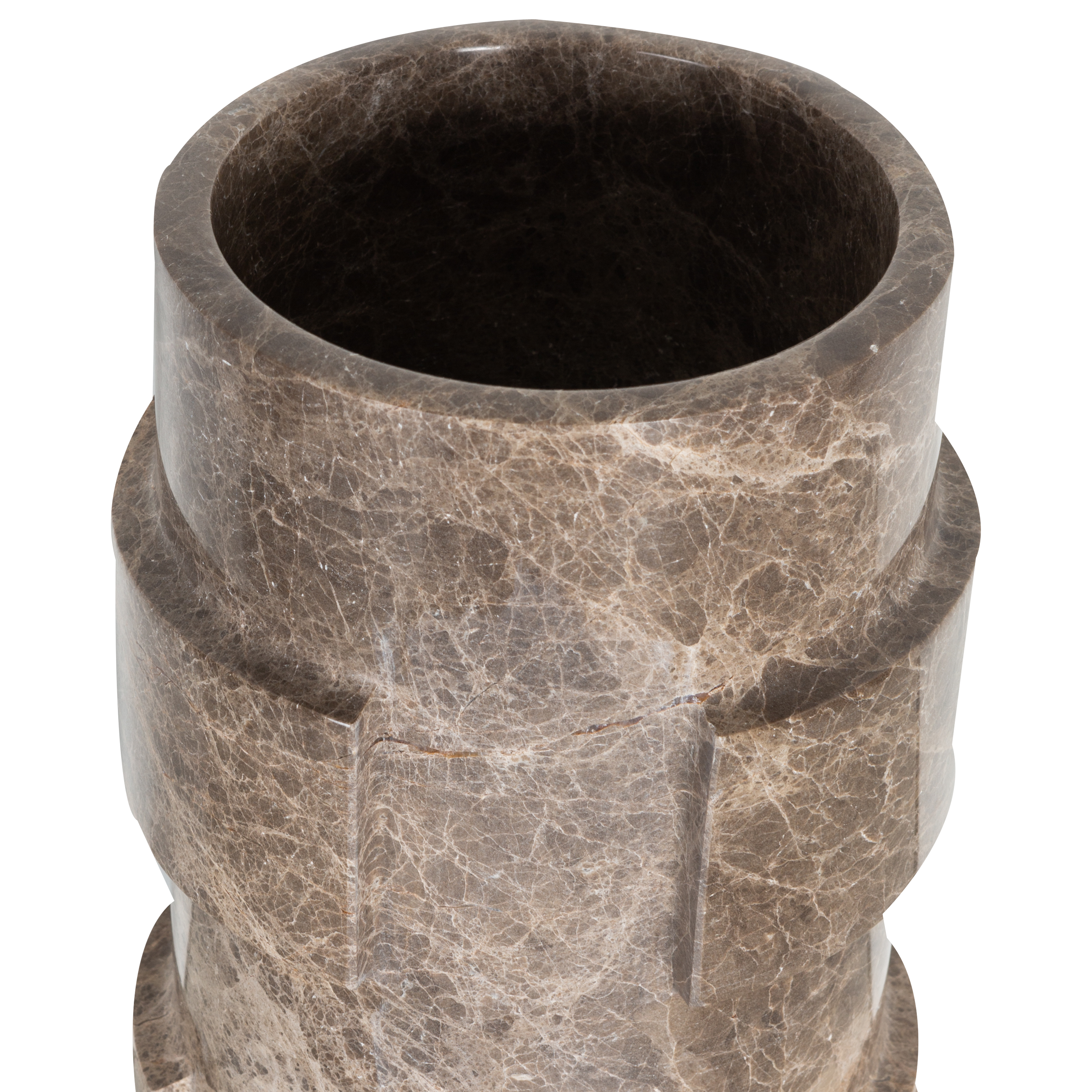 Elegant Marble Ridged Vase - Modern Home Decor Centerpiece for Dining Table, Living Room & Wedding Decor