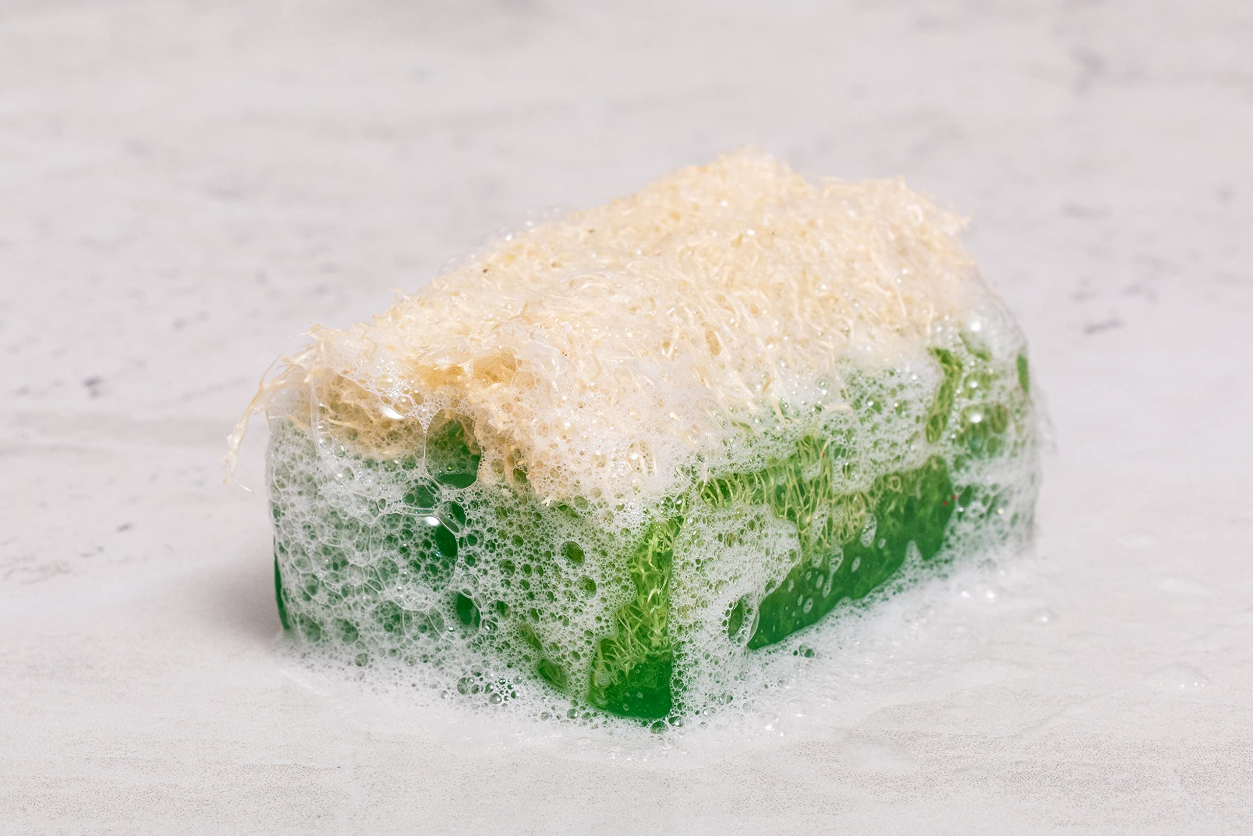 Aloe Vera Soap with Loofah - Natural Exfoliating Bar for Face & Body - Fresh Floral Citrus Scent - Handmade with Aloe Vera, Jojoba Oil & Witch Hazel - Gentle Skin Cleansing & Moisturizing [4.4oz/125g] - Perfect for Shower, Bath & Spa Day Self-Care