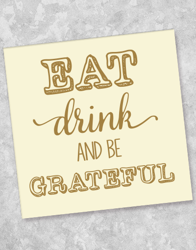 Eat Drink & Be Grateful Beverage Napkins - 40 Count Premium Paper Cocktail Napkins for Parties, Weddings & Holiday Gatherings