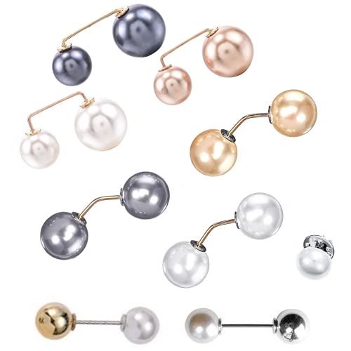 Vintage Faux Pearl Rhinestone Brooch Pins for Women - Elegant Sweater & Shawl Clips, Collar Shirt Pins, Dress Accessories - Perfect for Parties, Weddings & Office Wear