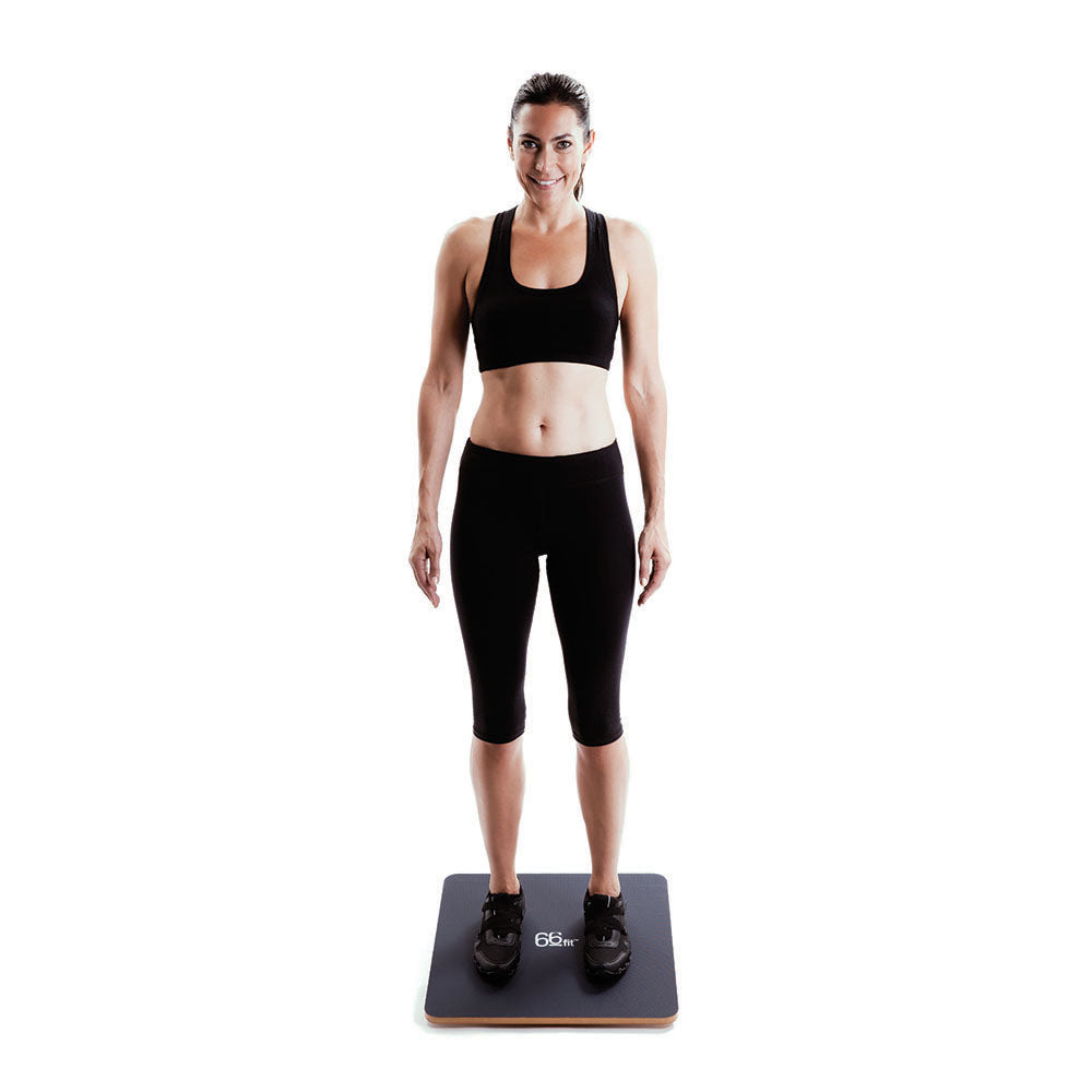 66Fit Rocker Balance Board - 50cm PVC Surface for Core Strength & Stability Training - Perfect for Home Gym, Yoga, and Physical Therapy Exercises