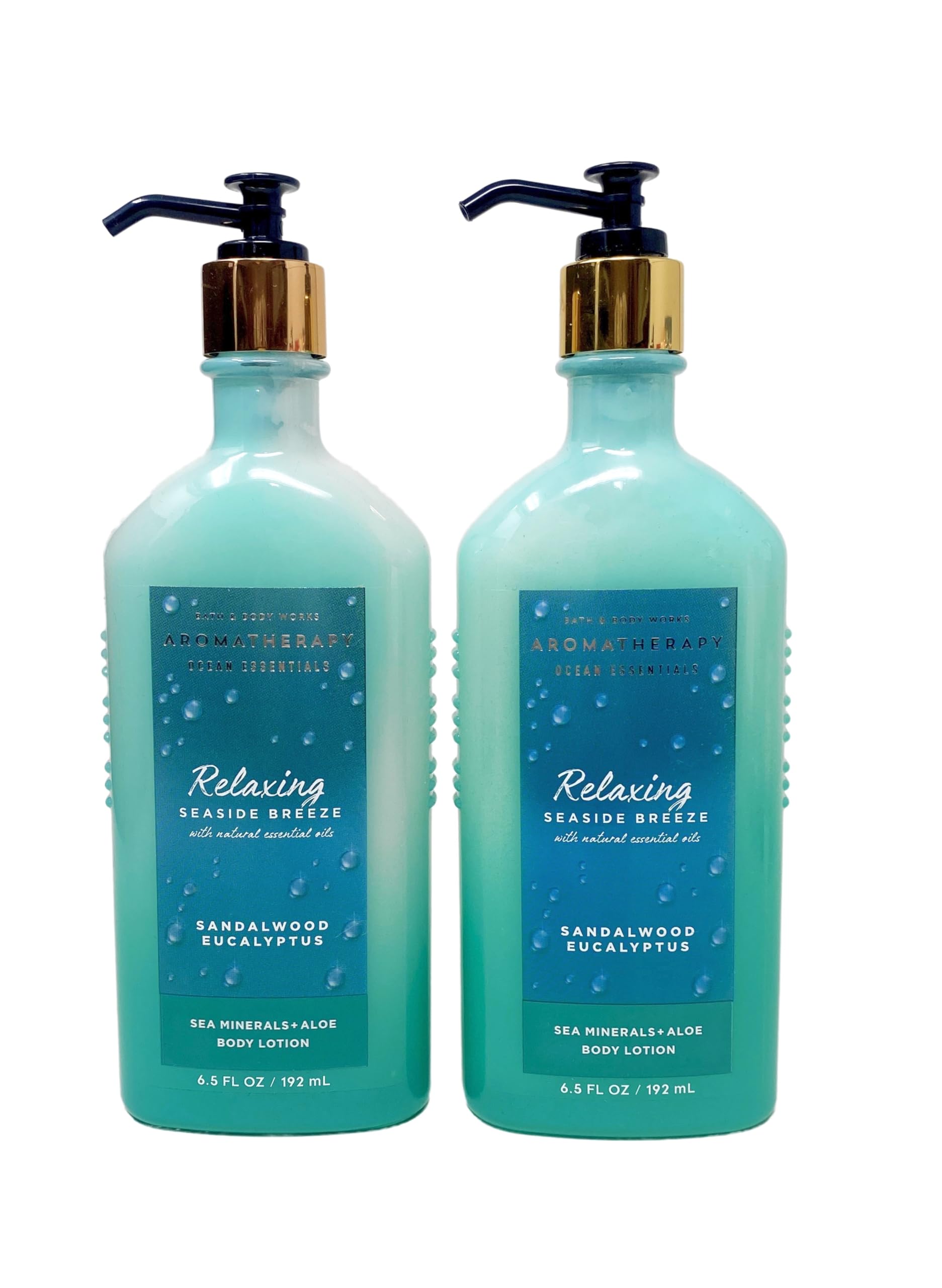 Aromatherapy Body Lotion - Relaxing Seaside Breeze with Sandalwood & Eucalyptus | 2-Pack | Moisturizing & Stress Relief for Spa Day or Nighttime Relaxation