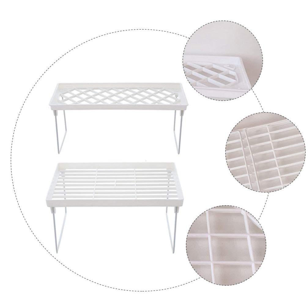 Cabilock 2-Pack Dual Monitor Stand Riser - White Plastic Computer Monitor Shelf for Home & Office Workspace - Ergonomic Desk Organizer for Laptops, Keyboards & Office Accessories