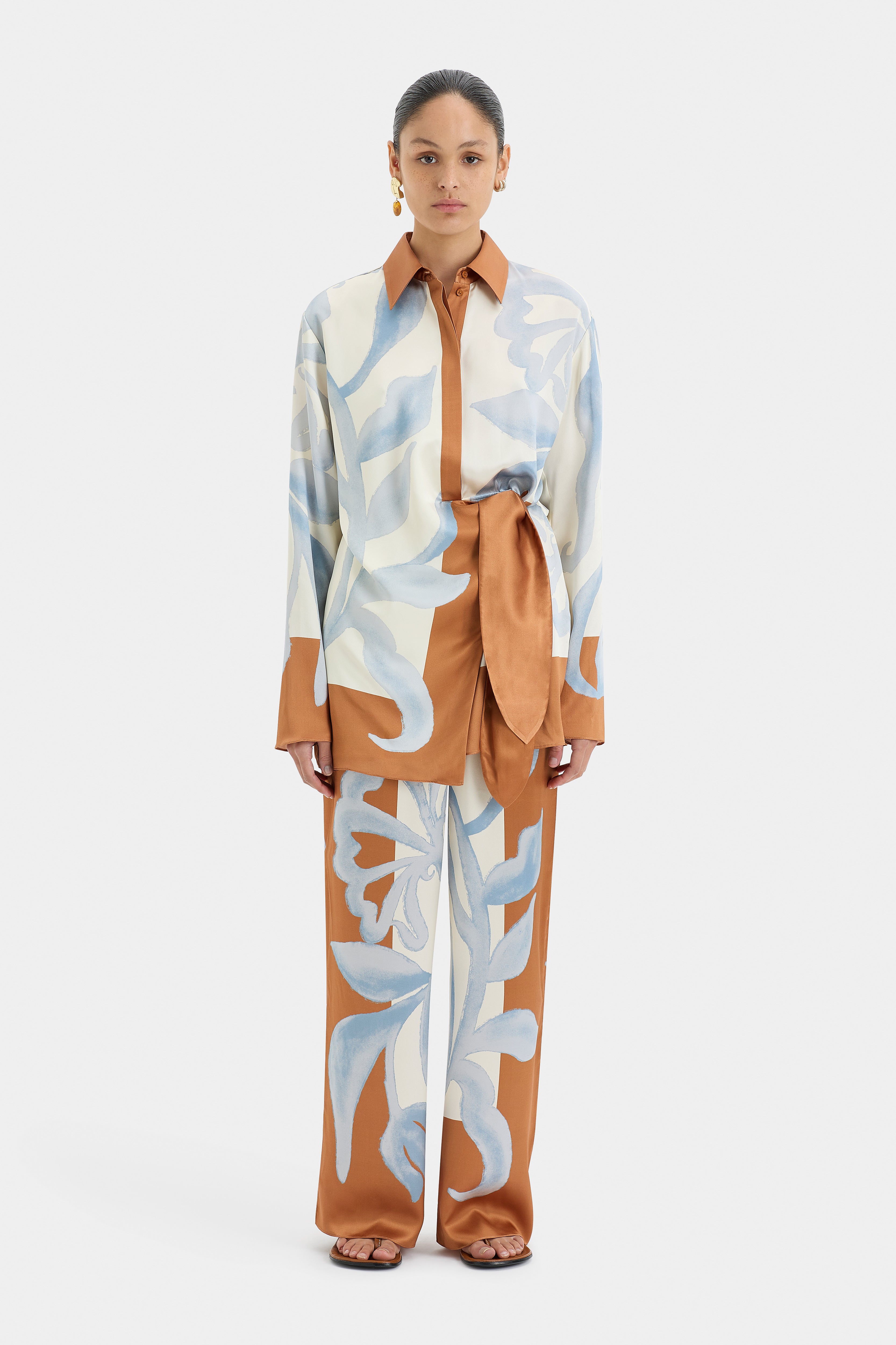 Sorrento Pants with Scarf Print - Stylish Women's Palazzo Pants for Casual Wear, Travel & Boho Outfits