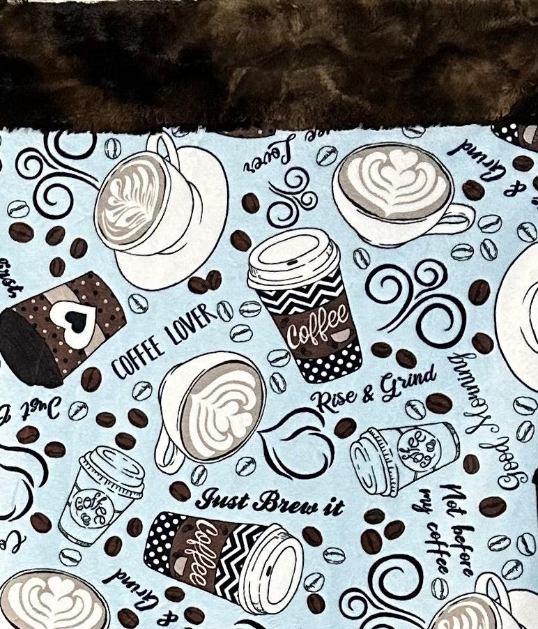 Rise & Grind Brown Rabbit Tie Dye Adult XL Minky Blanket 53x81 - Soft Cozy Throw for Bed, Couch & Outdoor Use