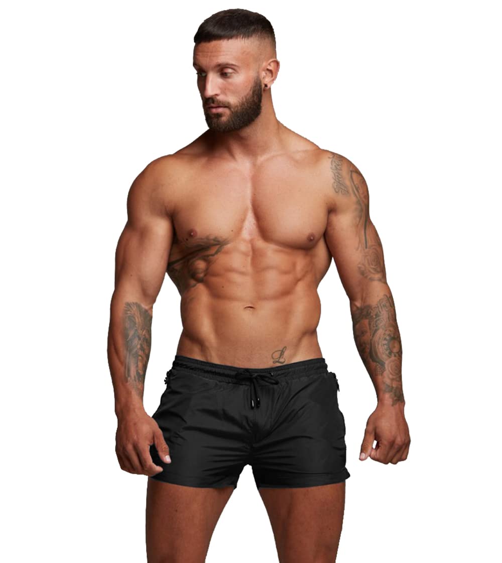 TONLEN Men's Quick-Dry Swim Trunks with Zipper Pockets - Lightweight Sports Swim Shorts for Beach, Pool & Water Activities
