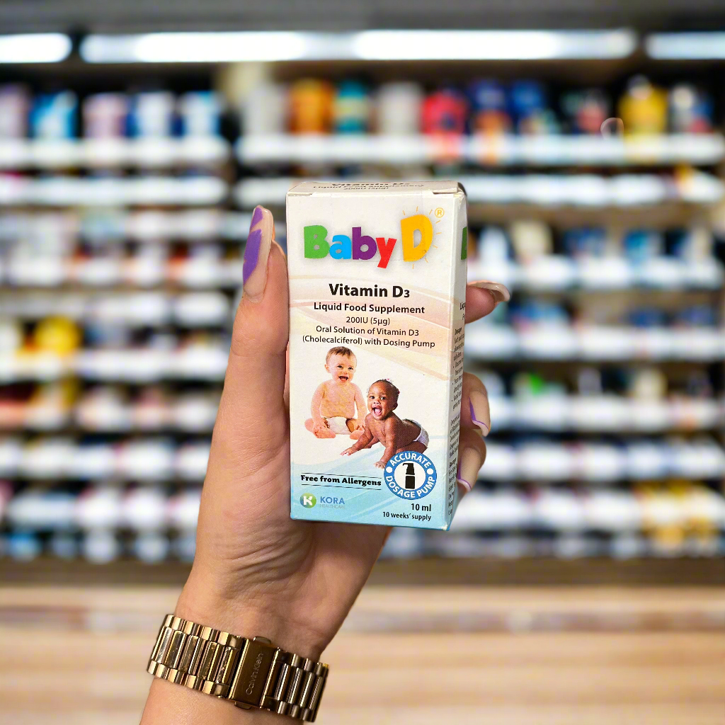 BabyD 200IU Vitamin D3 Drops for Infants & Newborns (10ml) - Supports Bone Health & Immune System - Perfect for Daily Supplementation from Birth
