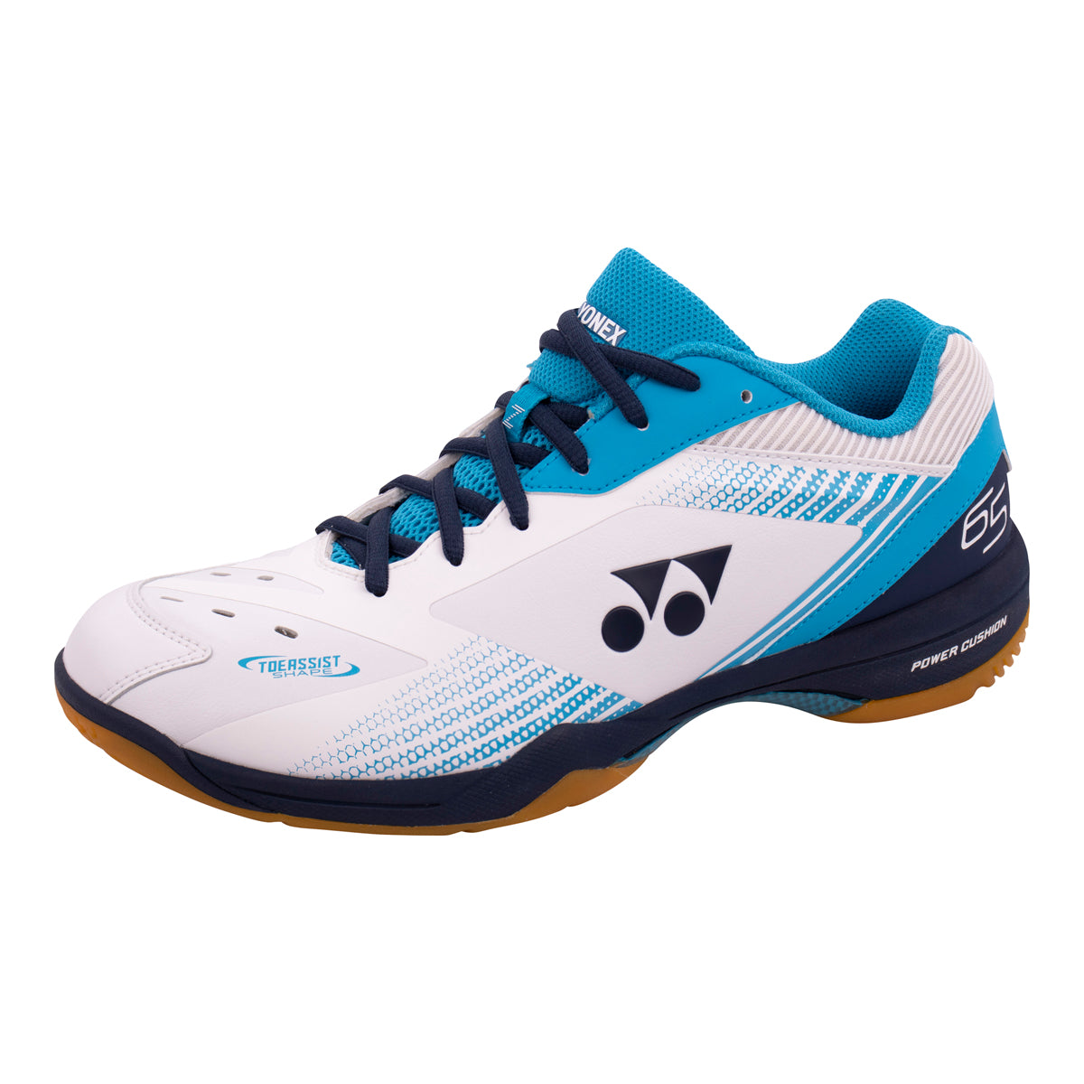 Yonex Power Cushion 65 Z3 Badminton Shoes for Men & Women - Lightweight Court Shoes with Cushioning Technology (White/Ocean Blue) - Perfect for Indoor Badminton, Squash & Tennis Matches
