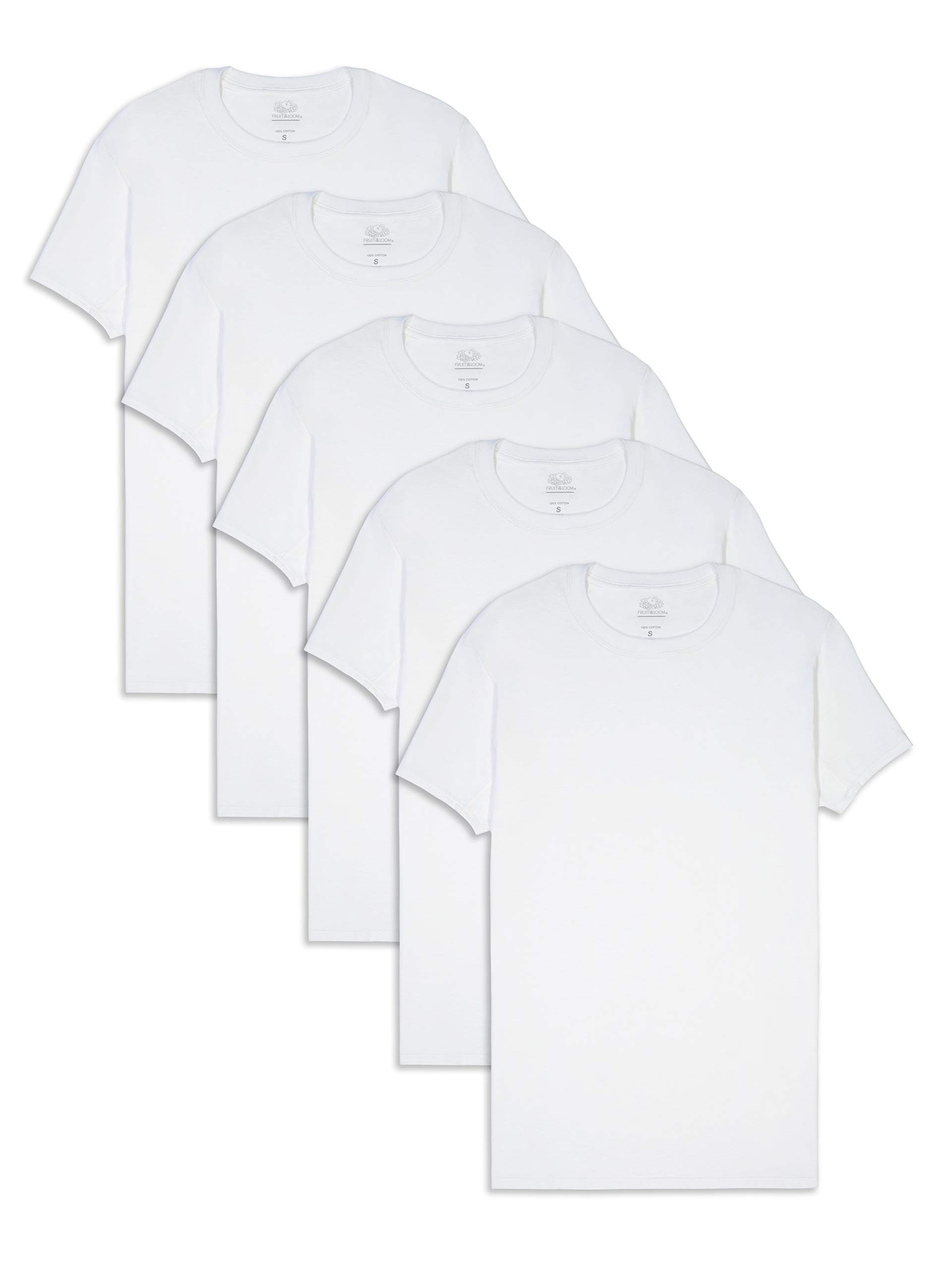 Fruit of the Loom Men's COOLZONE Moisture Wicking White Crew Neck T-Shirts - Breathable & Comfortable for Workouts, Casual Wear & Everyday Use