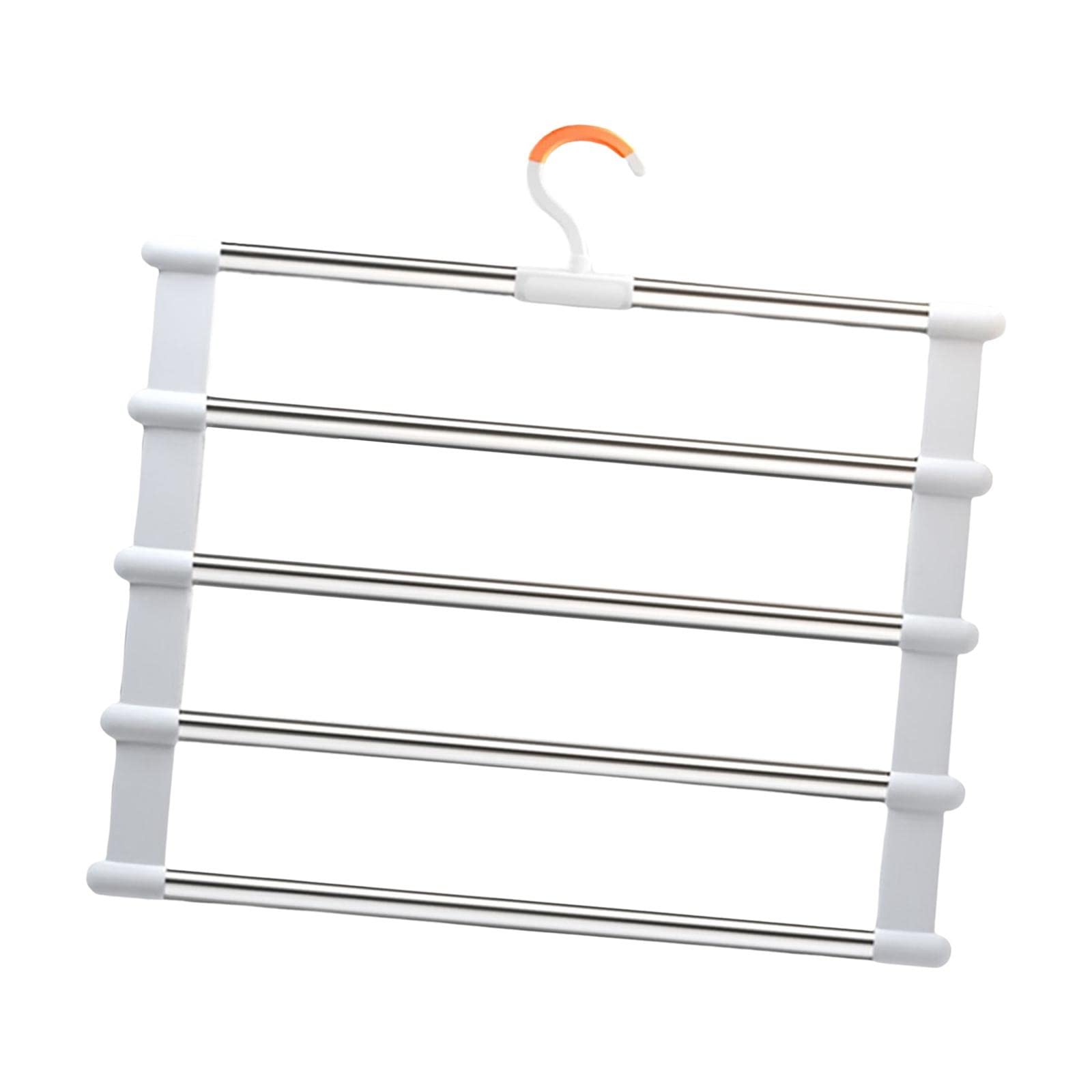 Premium MagiDeal 4-Layer Stainless Steel Pant Hangers - Space Saving Closet Organizer for Jeans, Trousers & Pants | Durable Multi-Functional Wardrobe Accessory | Perfect for Home, Office & Travel Organization