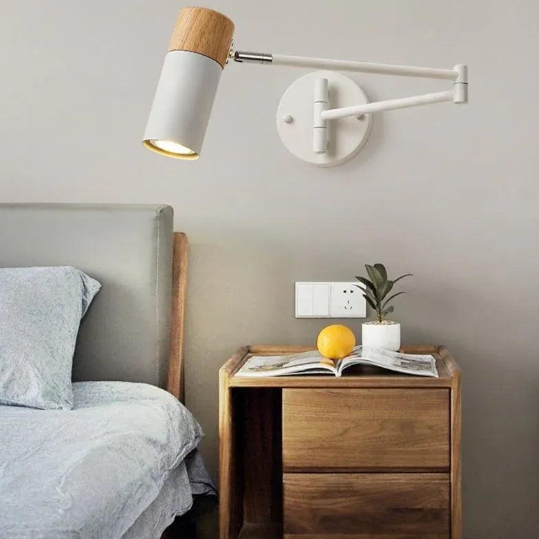 White Swing Arm Wall Mounted Bedside Lamp - Adjustable Reading Light for Bedroom, Study & Office - Perfect for Night Reading, Working & Relaxing