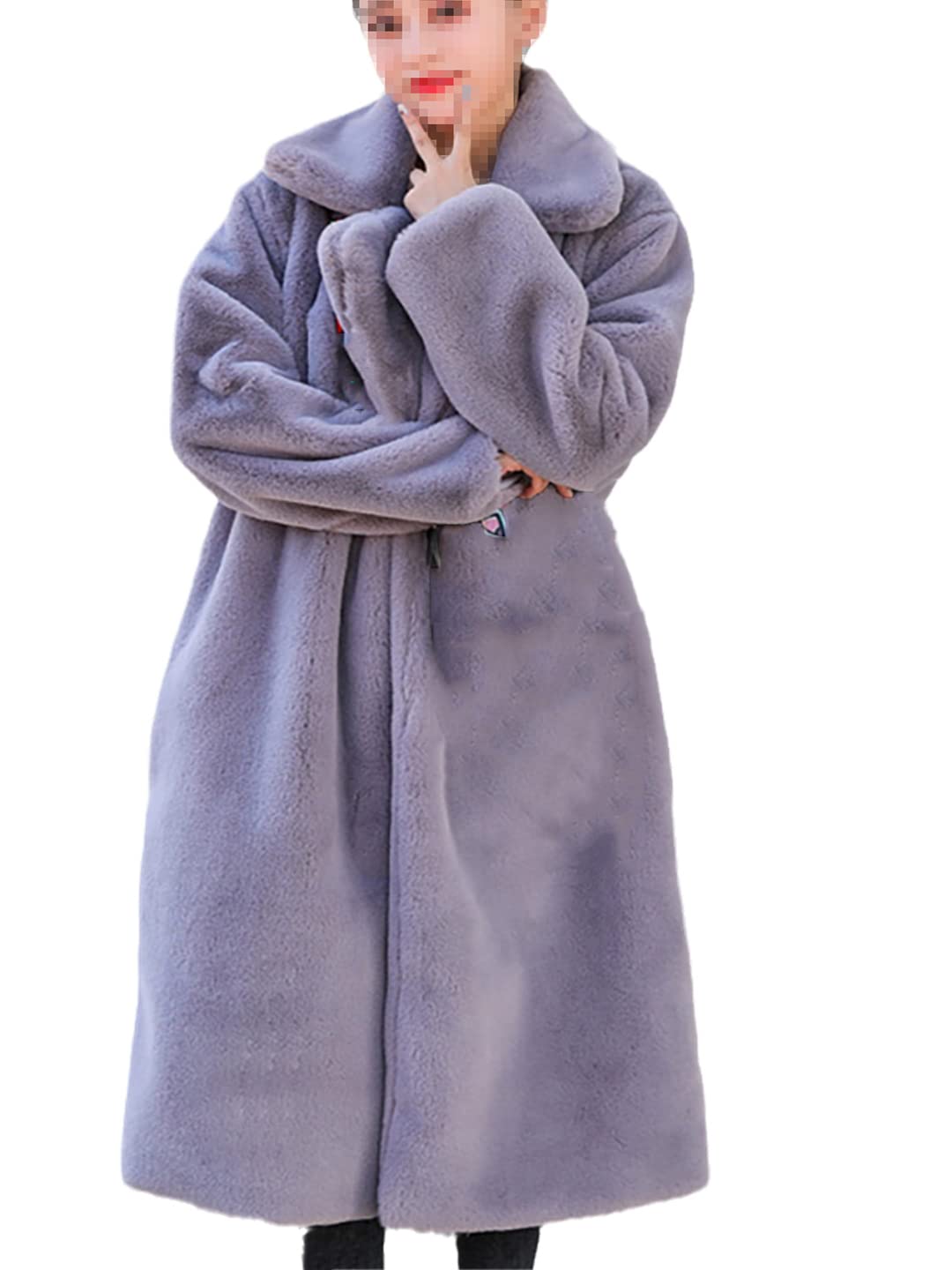 Women's Winter Fuzzy Fleece Long Fur Coat - Thick Warm Soft Faux Fur Oversized Coat for Women, Fluffy Furry Long Coat for Cold Weather, Outdoor Activities and Fashion Layering