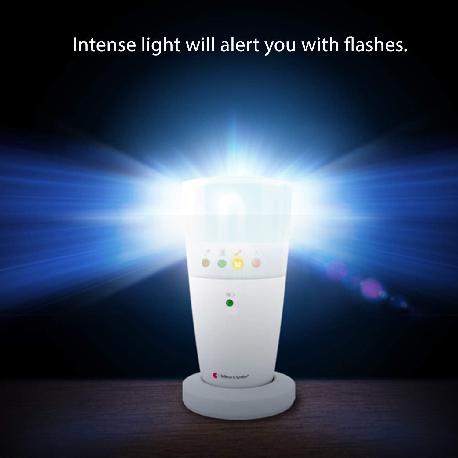 Bellman & Symfon Wireless Alarm for Deaf & Hard of Hearing - Push Button Alert System with Flashing Light & Phone Cable - Smart Home Safety Device for Bedroom, Office & Elderly Care