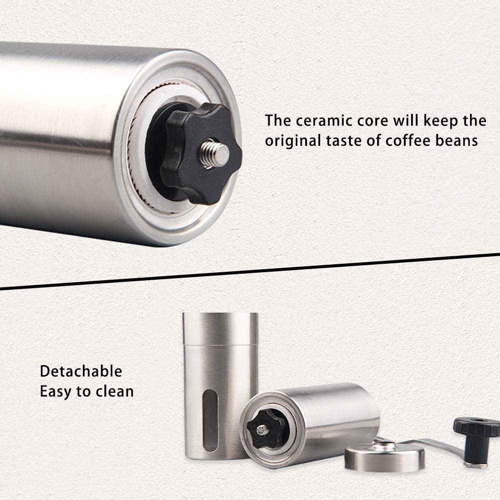 Portable Manual Coffee Grinder - Stainless Steel Adjustable for Home & Travel