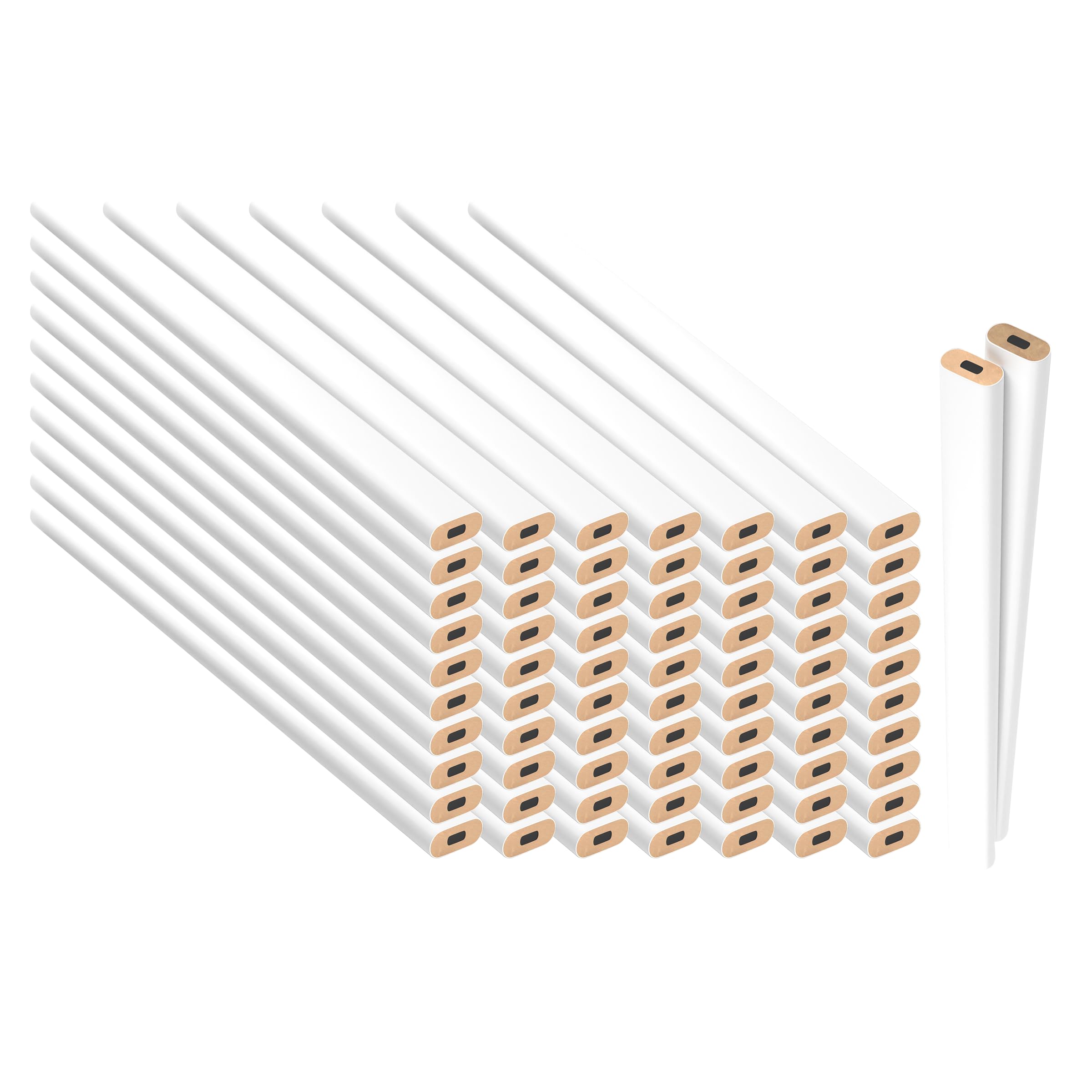 72-Pack GRAPHITE Hard Lead Carpenter Pencils #2 (HB) for Woodworking, Lumber Marking & Construction - Bulk White Wooden Pencils for Professionals & DIY Projects