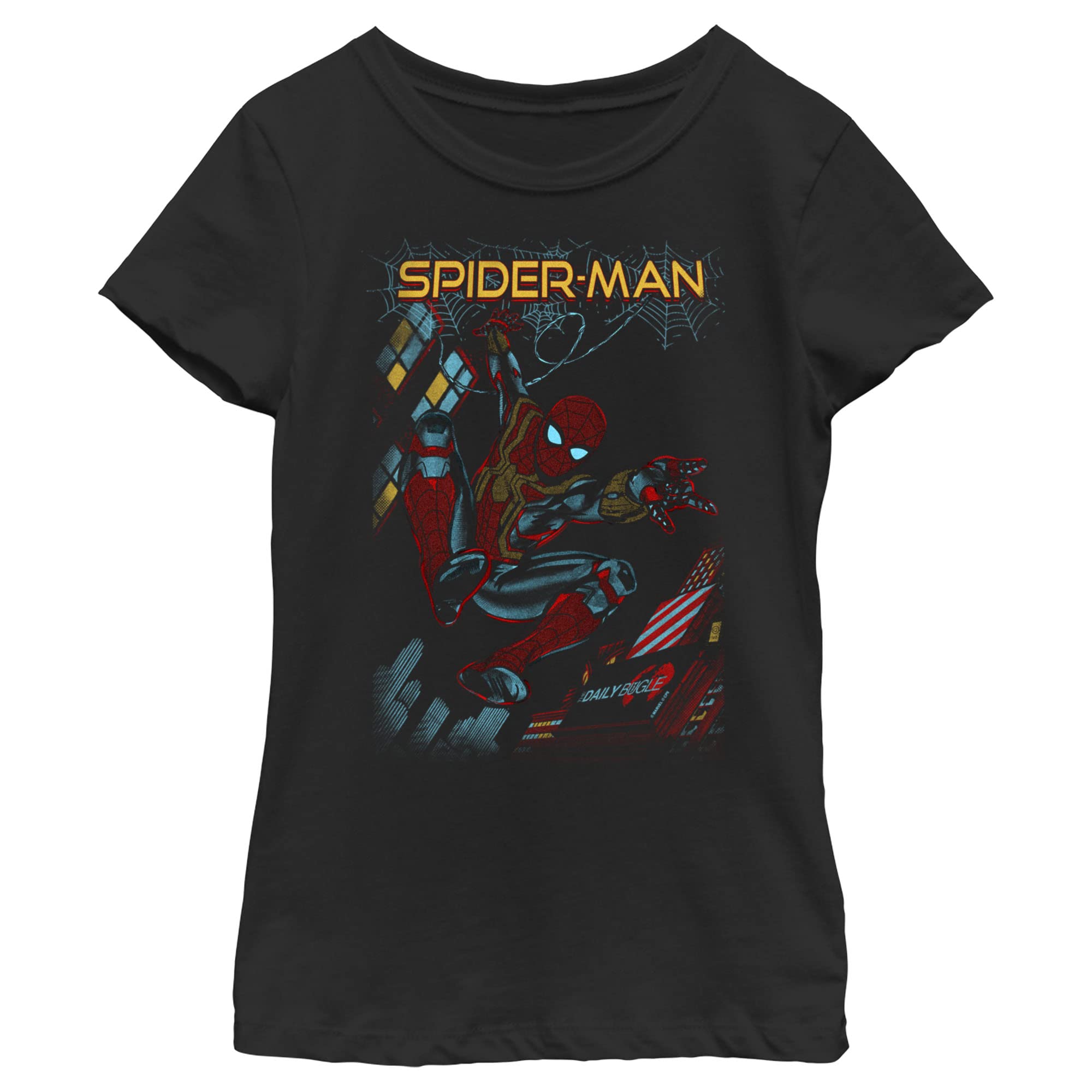 Marvel Spider-Man No Way Home Web Slinging T-Shirt for Girls | Superhero Graphic Tee | Cosplay & Movie Night Outfit