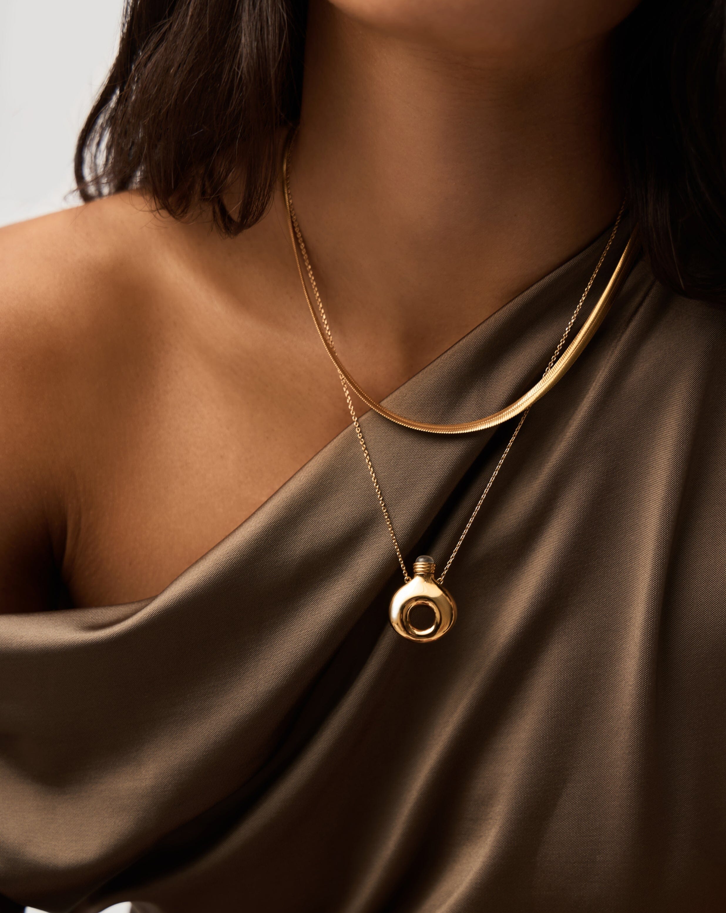 Message in a Bottle Molten Pendant Necklace - 18k Gold Plated Romantic Jewelry Gift for Her | Perfect for Anniversaries, Valentine's Day & Special Occasions