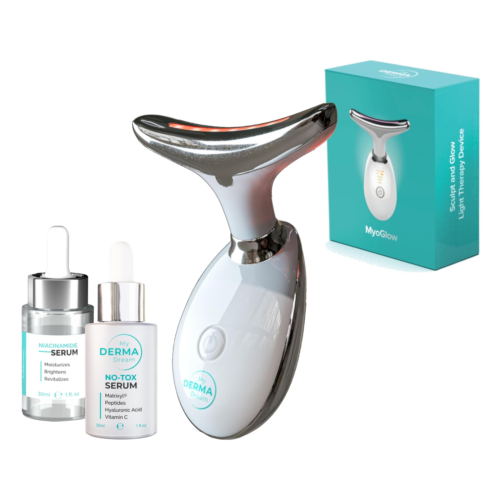 MyDermaDream MyoGlow & Niacinamide Serum + NoTox Serum - Brightening & Anti-Aging Face Treatment for Glowing Skin | Day & Night Skincare Routine