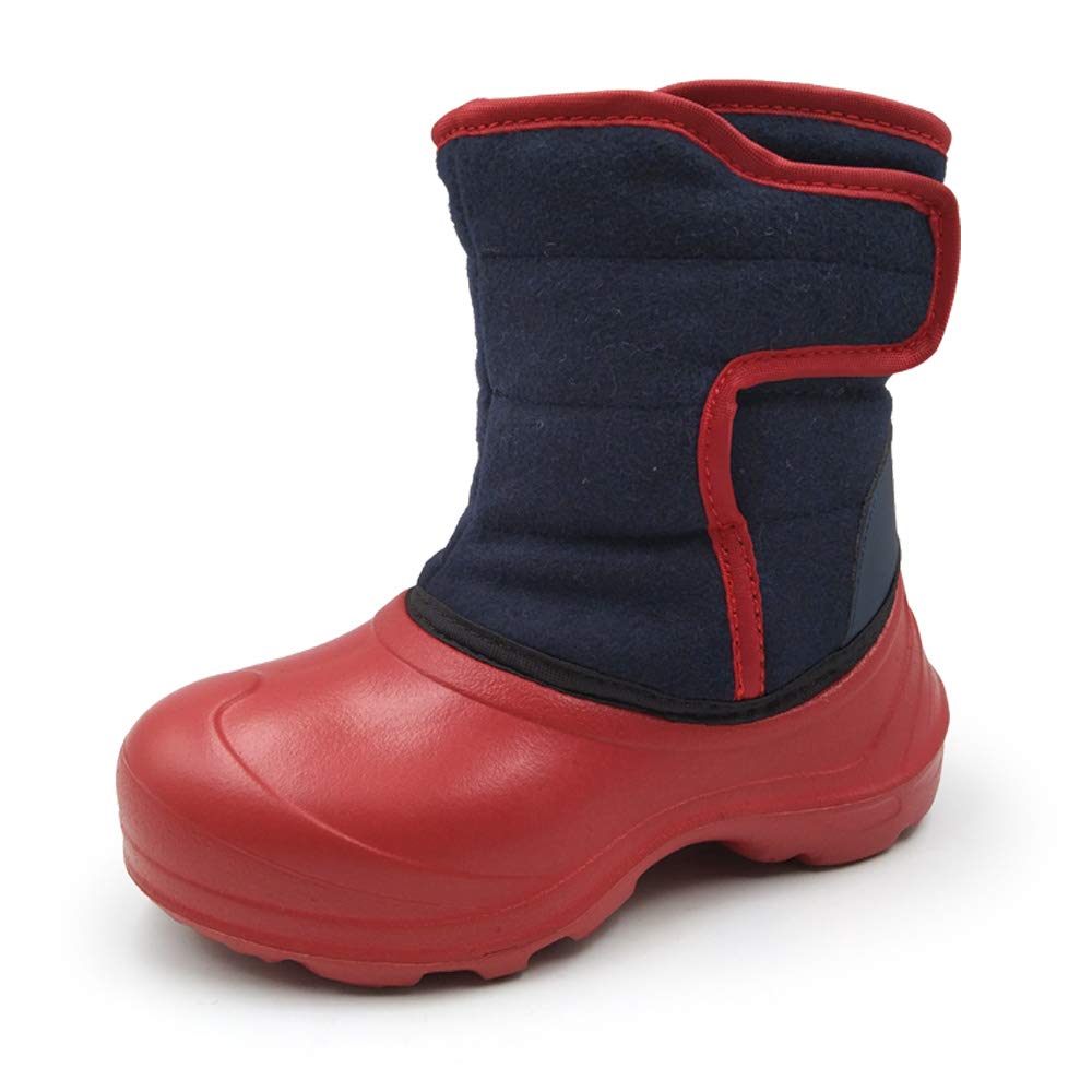 Amoji Boys Snow Boots for Kids - Warm Winter Boots for Cold Weather - Waterproof & Insulated Toddler & Big Kid Shoes - Perfect for Snow Play, Sledding & Outdoor Winter Activities