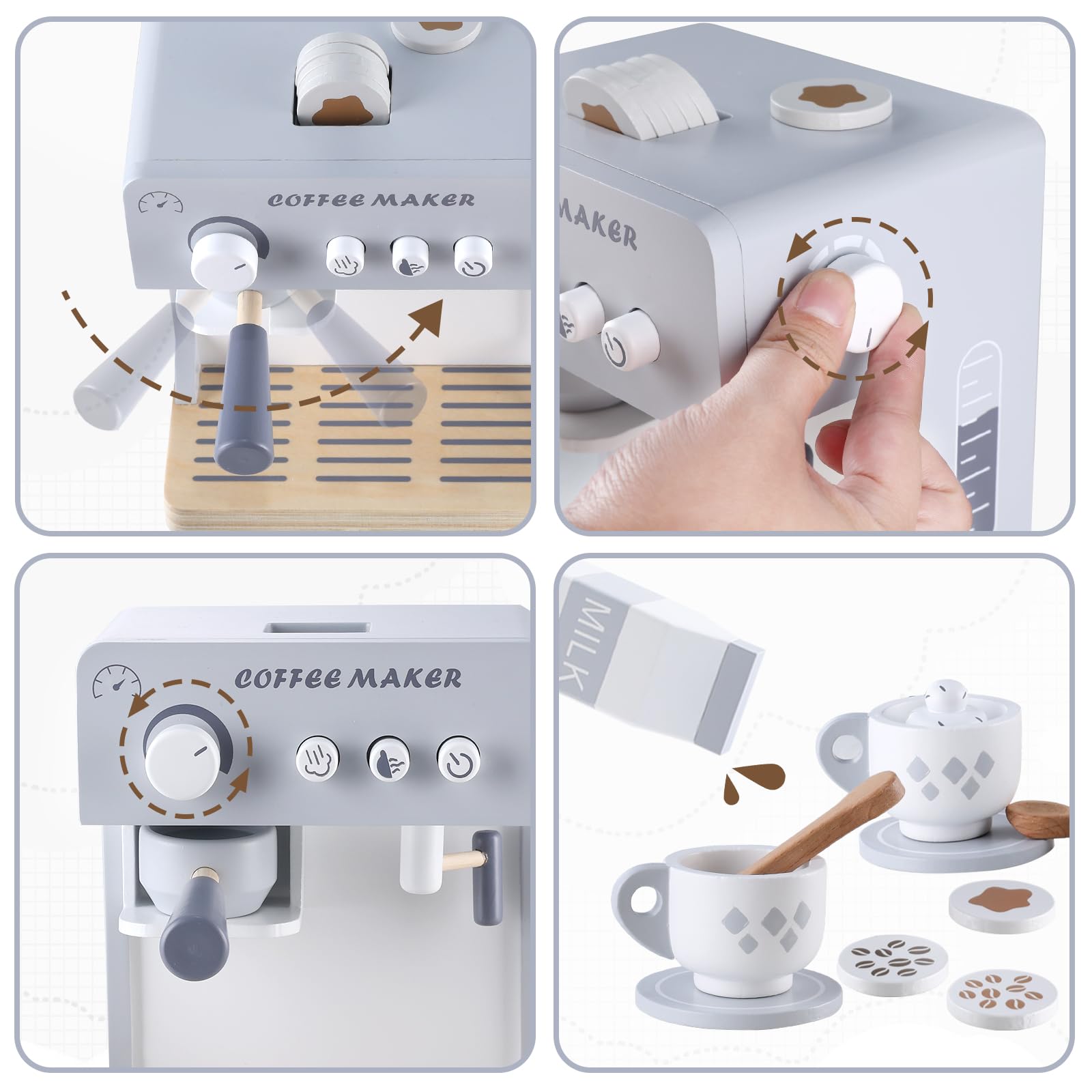 **Pretend Play Kids Coffee Maker Toy - Espresso Machine Playset for Toddlers, Kitchen Accessories & Learning Toys - Perfect Gift for Boys & Girls (Ideal for Role-Playing, Birthday & Holiday Gifts)**