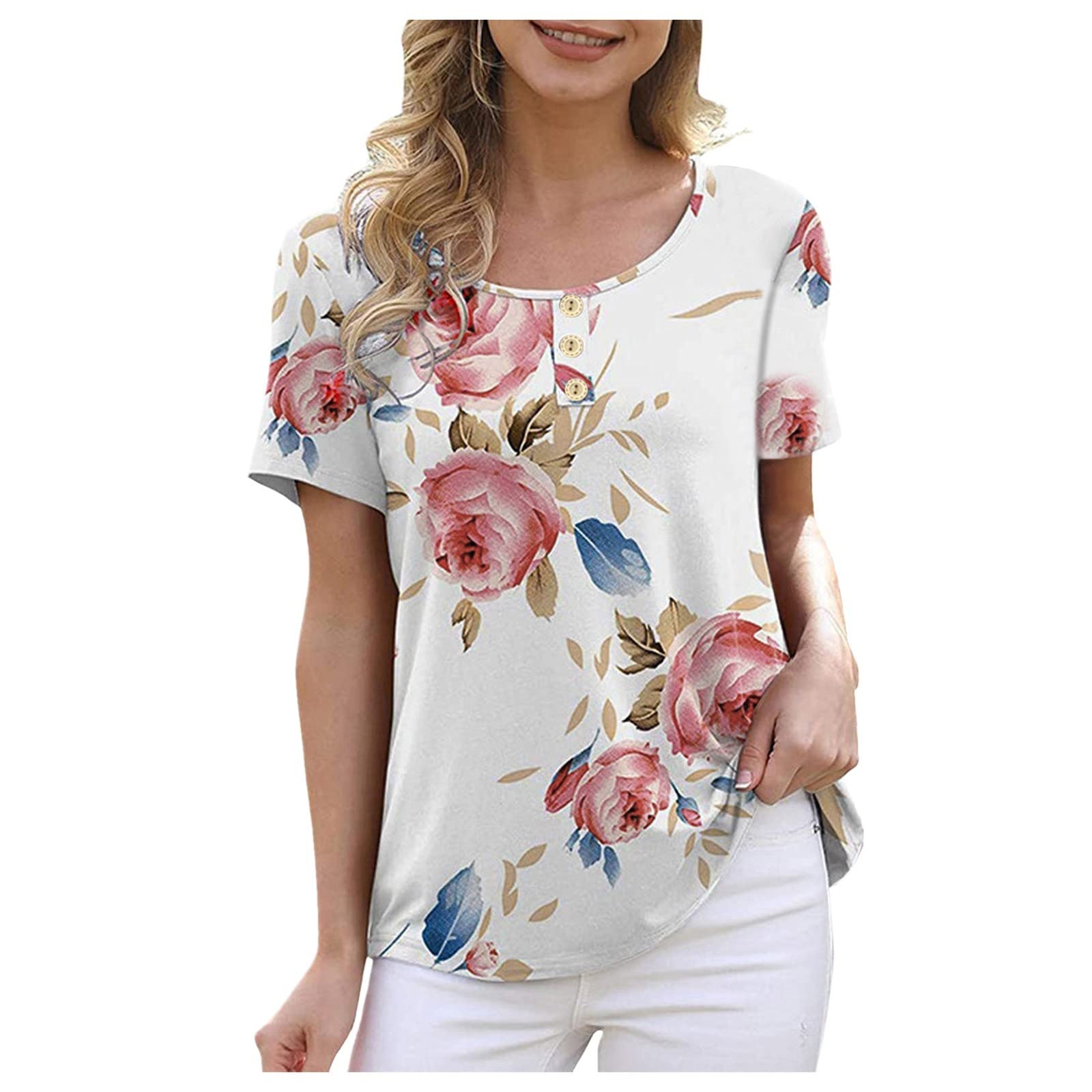 XINSHIDE Women's Long Sleeve Plain Casual Button Down Shirt - Oversized Loose Fit Comfortable Blouse for Work, Office, Dating & Everyday Wear