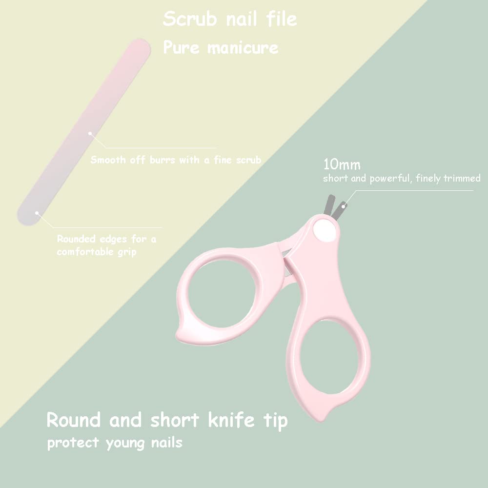 DZOZO Baby Nail Clipper Kit - 4-in-1 Baby Manicure & Pedicure Set with Nail Clippers, Scissors, File & Tweezers - Safe Infant Nail Care Grooming Tools for Newborns & Toddlers - Perfect for Home, Travel & Diaper Bag Essentials