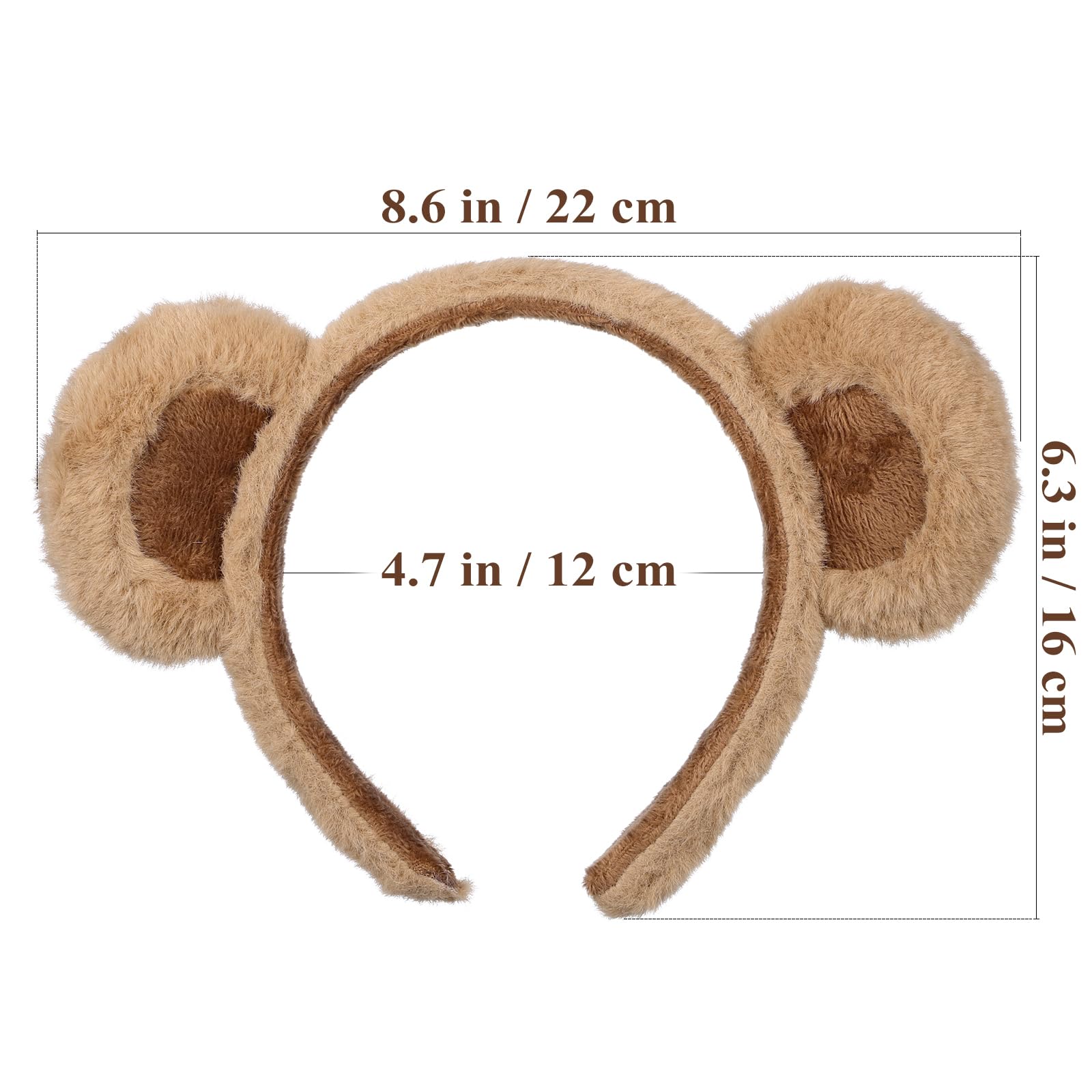 Cute Bear Ears Headband for Women & Girls - Soft Animal Hairband for Face Washing, Spa, Makeup, Party & Cosplay - Adjustable Hair Hoop Headwear Accessories (Great for Halloween, Costume Parties & Self Care Routines)