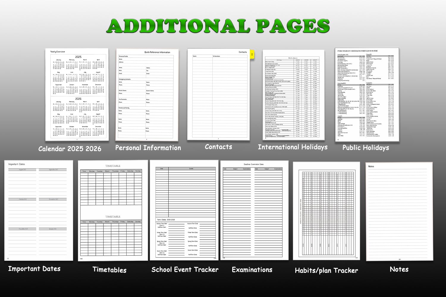 A5 Refillable Academic Diary 2025-2026 - 6-Hole Weekly Planner Inserts with Monthly Tabs | 1 Week on 2 Pages Organizer | Extra Notes, Contact & Timetable Sections | August 2025 to July 2026 | Perfect for Students, Teachers & Office Professionals