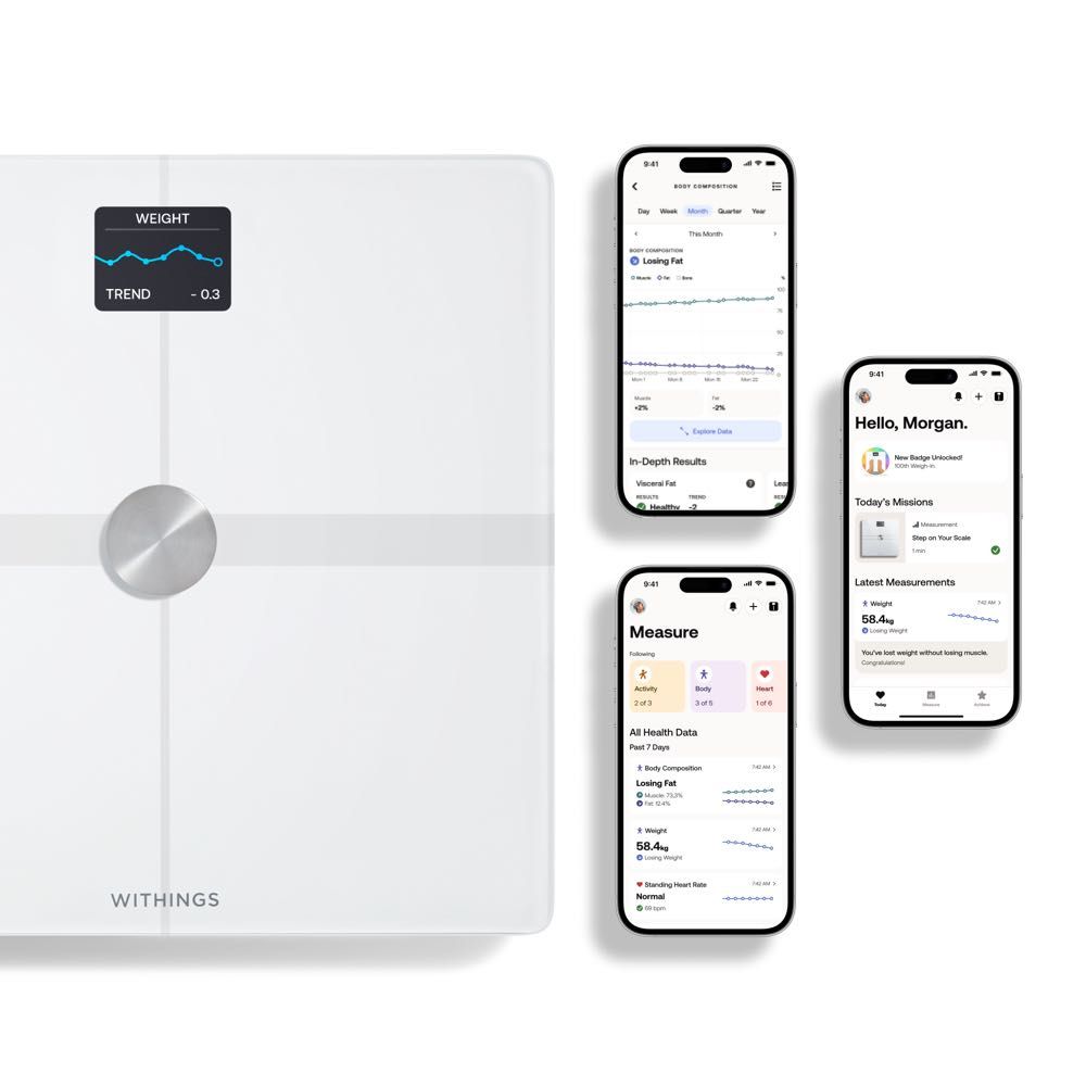 Withings Body Smart Scale - Digital Bluetooth Bathroom Scale with Body Composition Analysis, Syncs with Health Apps - Perfect for Home Fitness Tracking & Weight Management